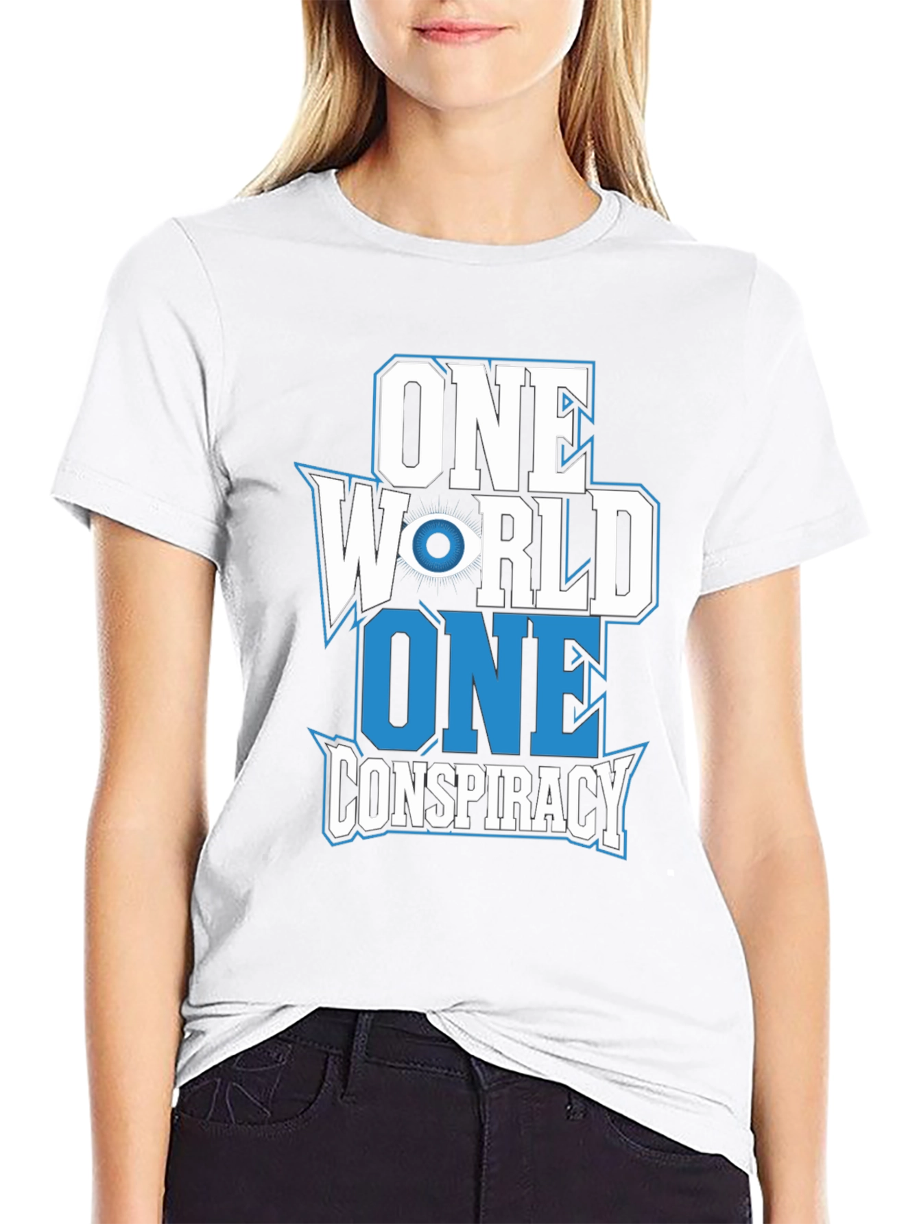 One World Conspiracy T-Shirt Black Cotton Graphic Tee
