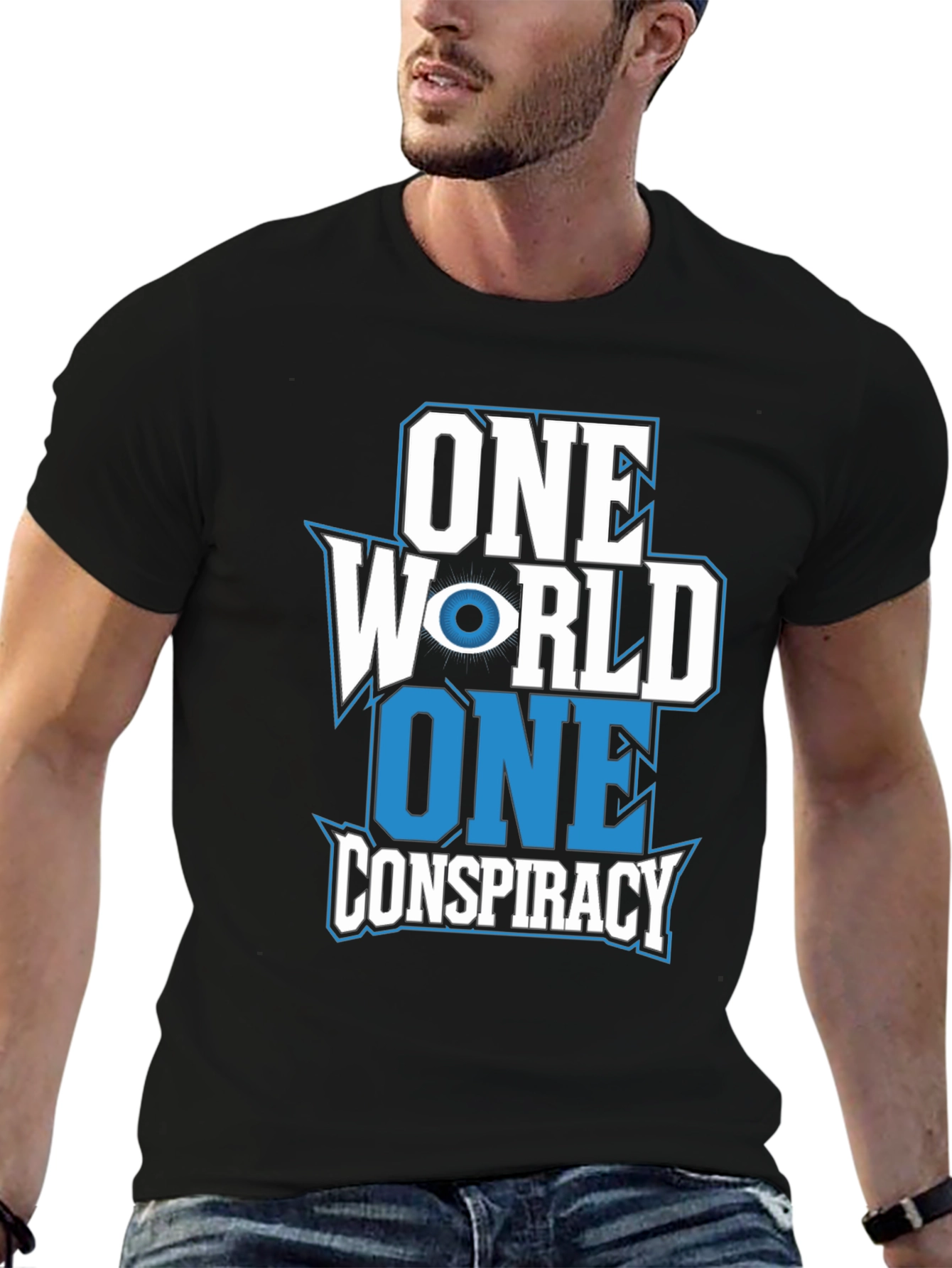 One World Conspiracy T-Shirt Black Cotton Graphic Tee