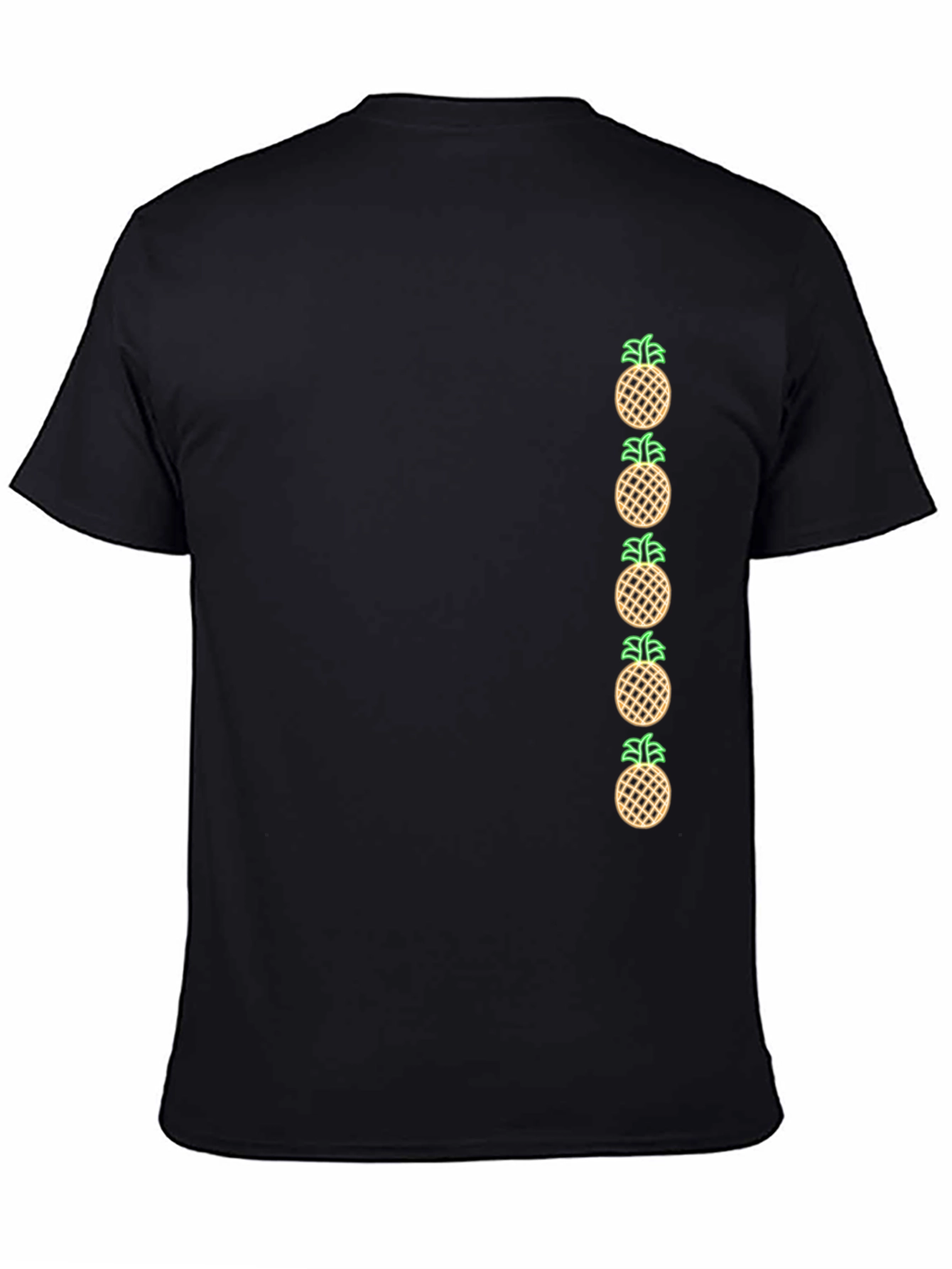 Pineapple Graphic Print Black T-Shirt