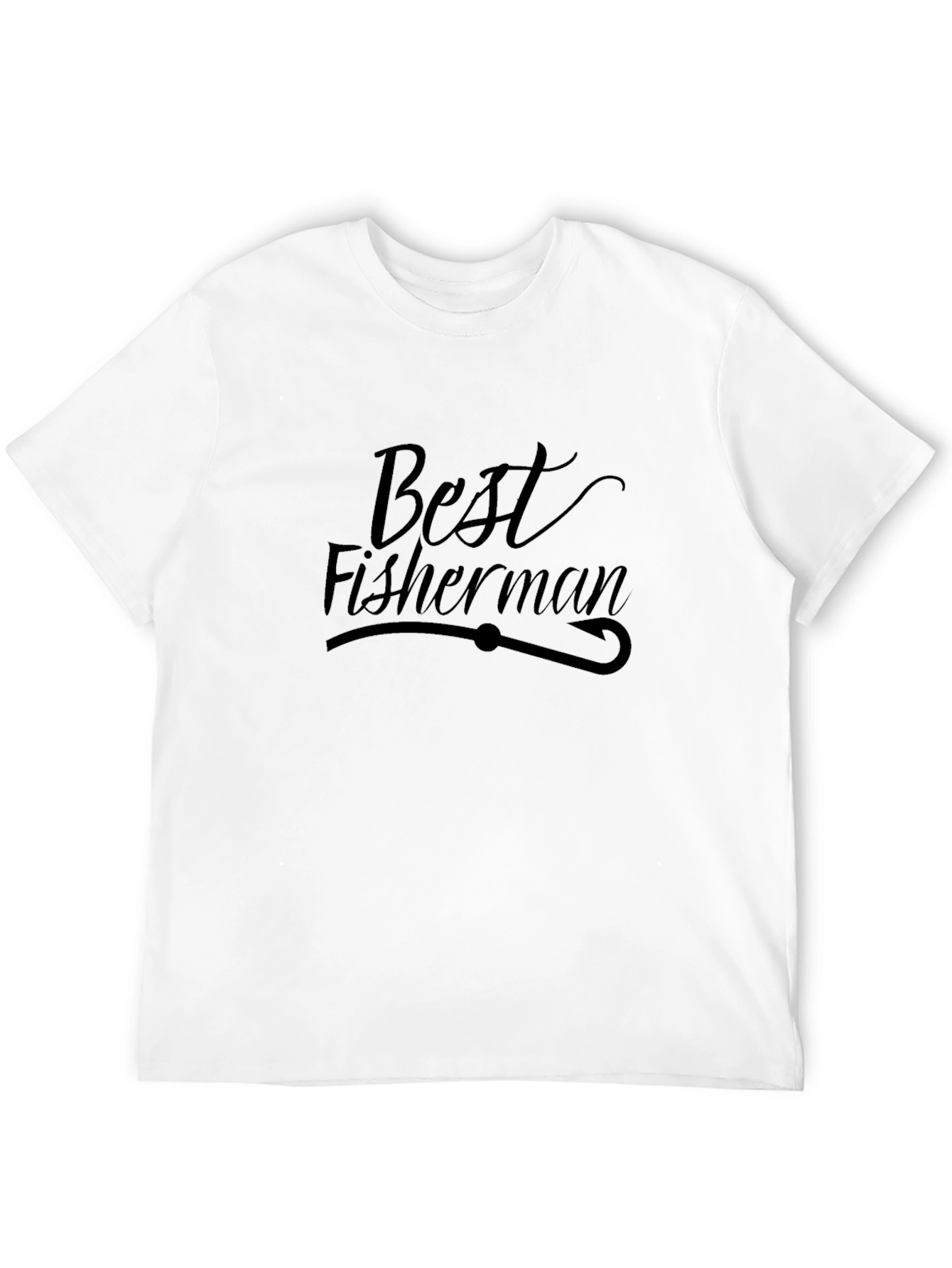 Best Fisherman Graphic T-Shirt - Black Crew Neck