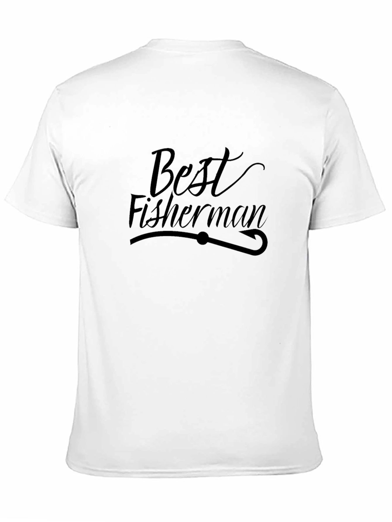 Best Fisherman Graphic T-Shirt - Black Crew Neck