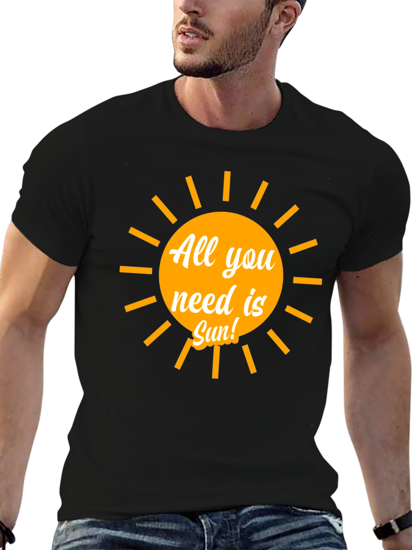 All You Need Is Sun! Graphic Black T-Shirt