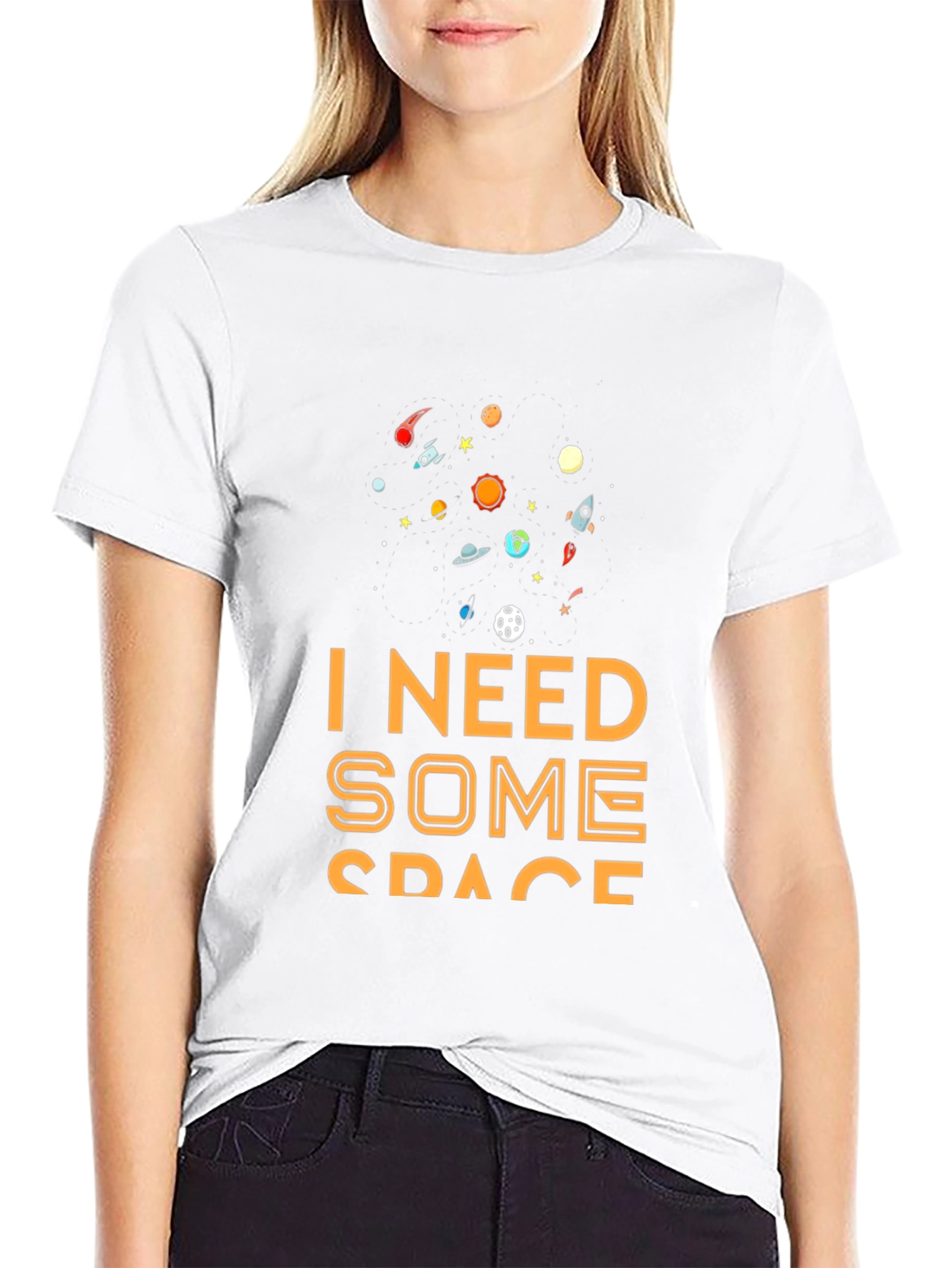 I Need Some Space Black Graphic T-Shirt