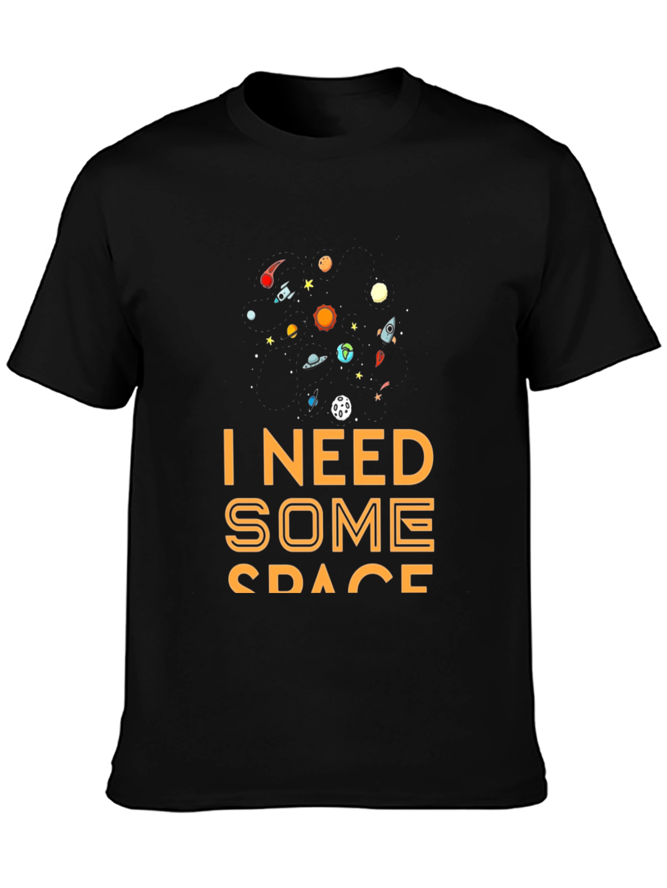 I Need Some Space Black Graphic T-Shirt
