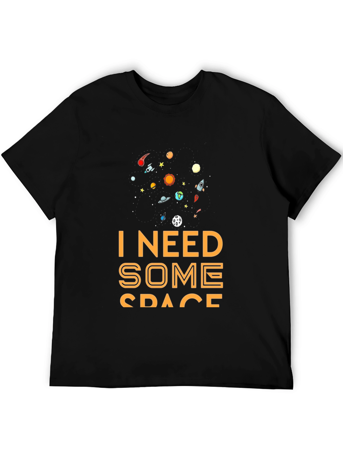 I Need Some Space Black Graphic T-Shirt
