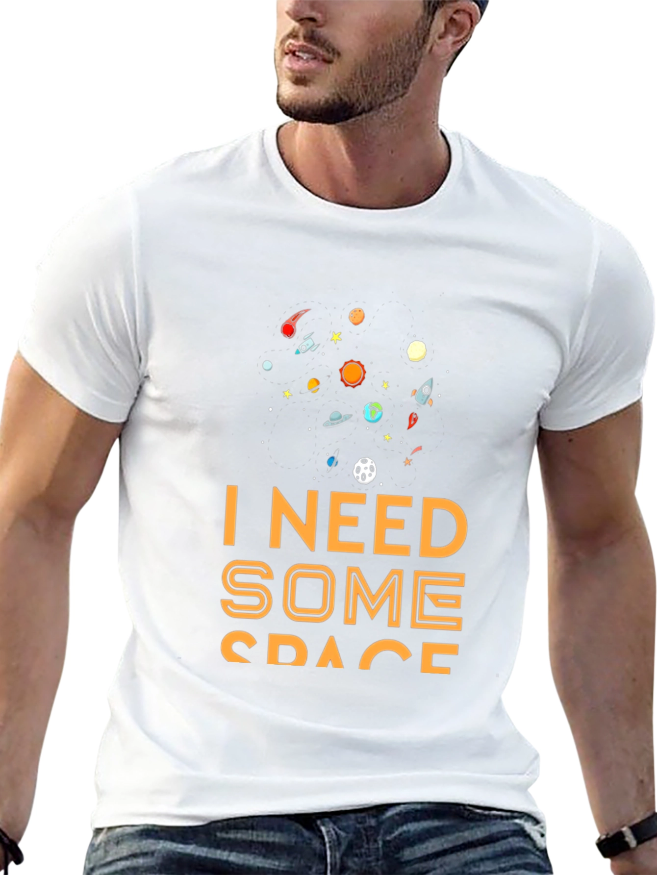 I Need Some Space Black Graphic T-Shirt