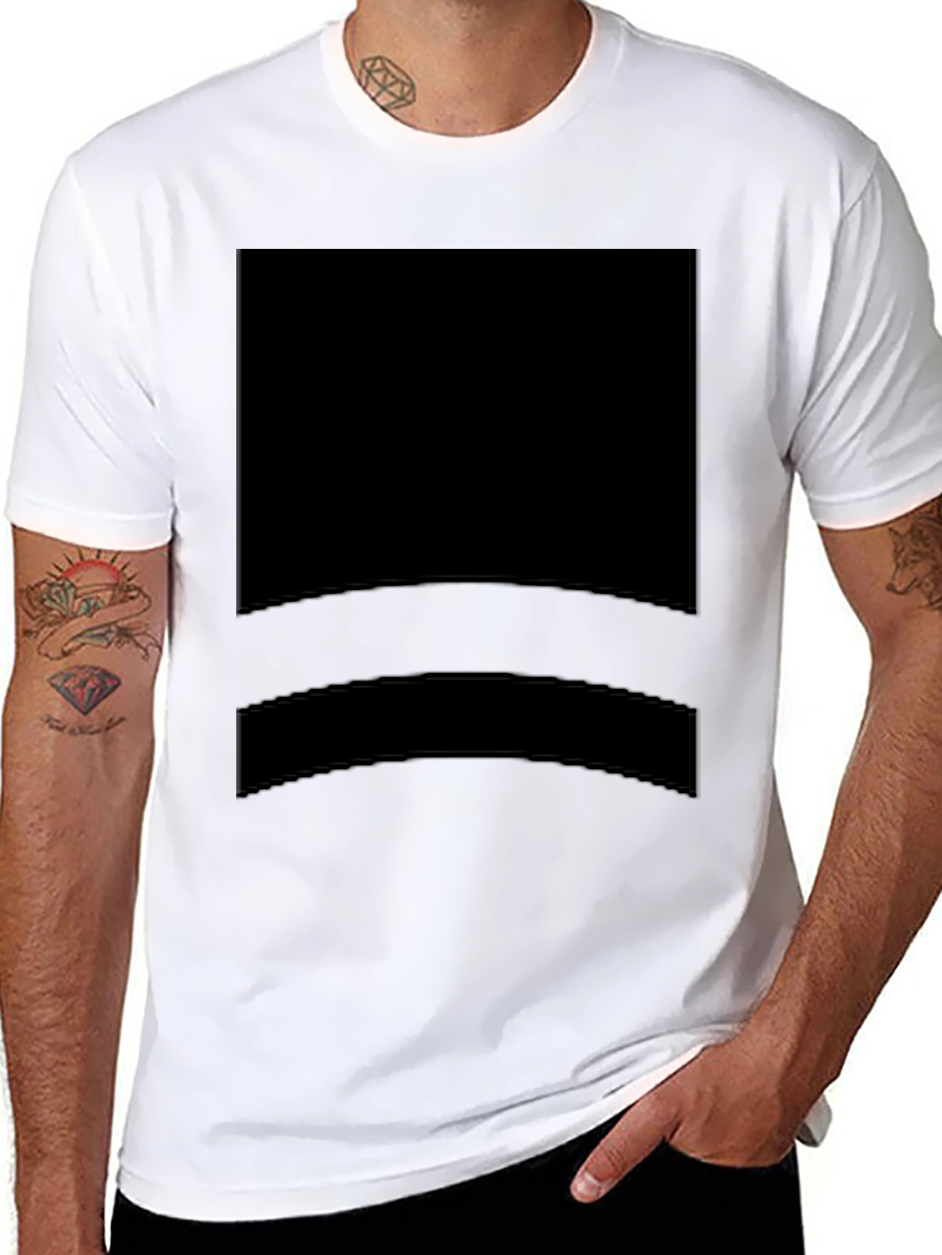 Mens Solid Black Casual Short Sleeve T-Shirt