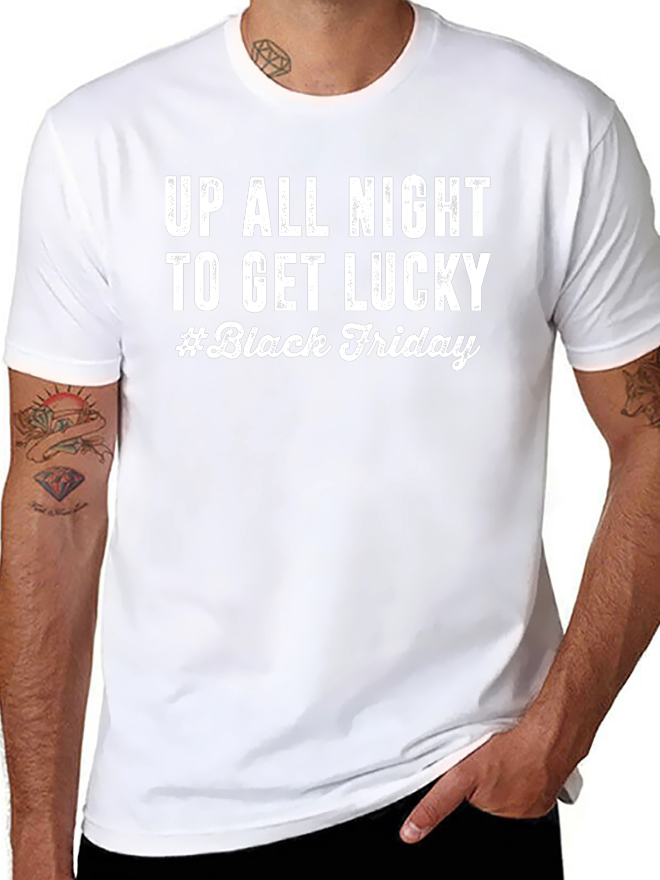 Up All Night to Get Lucky Black Friday T-Shirt