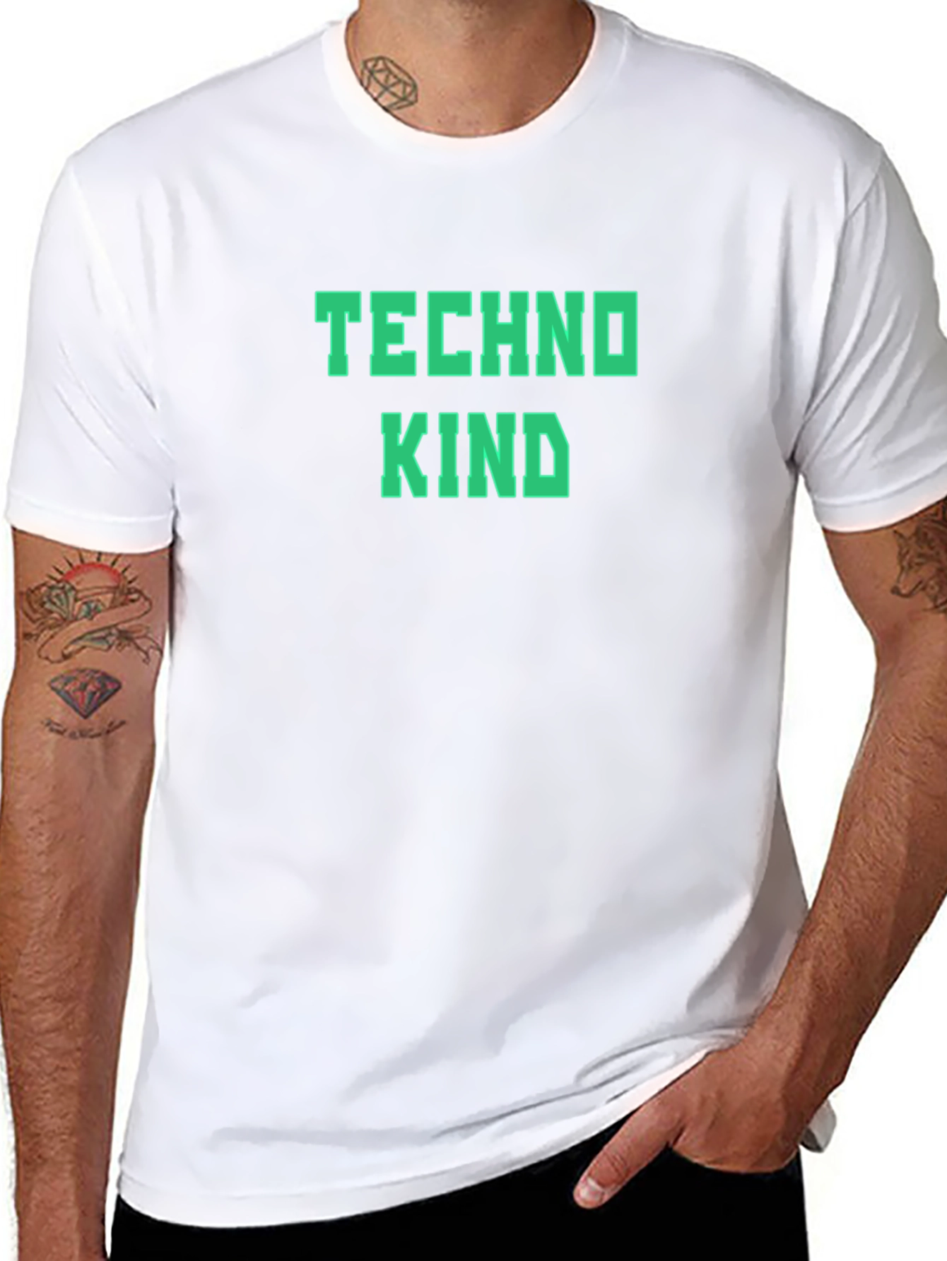 Techno Kind Graphic Tee - Stylish Crew Neck T-Shirt