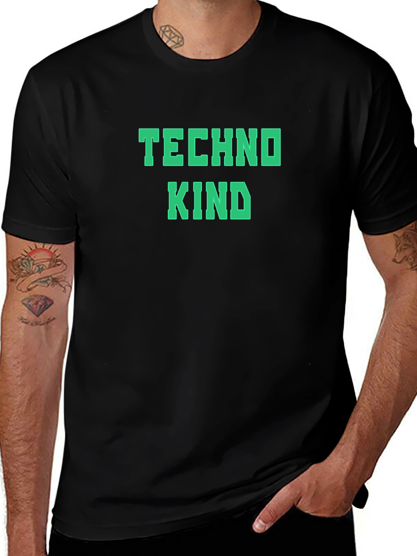 Techno Kind Graphic Tee - Stylish Crew Neck T-Shirt