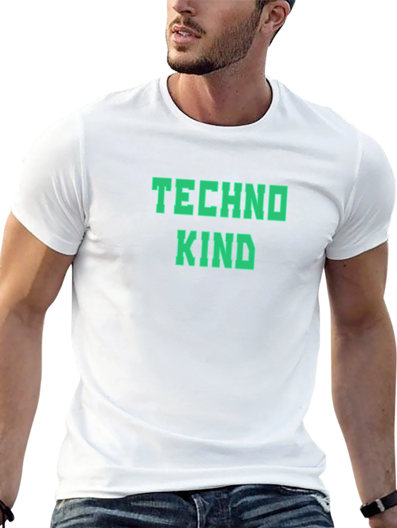 Techno Kind Graphic Tee - Stylish Crew Neck T-Shirt