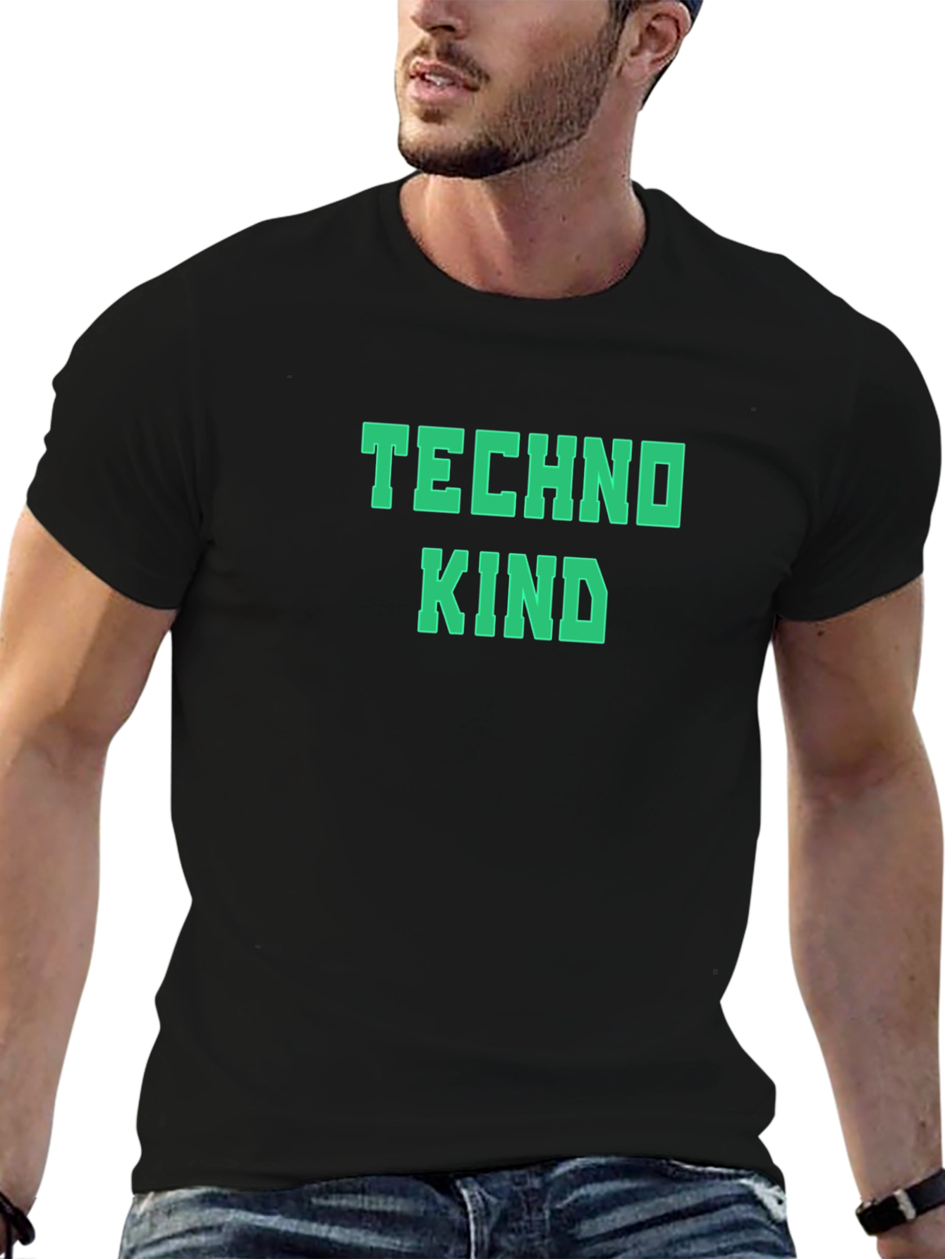 Techno Kind Graphic Tee - Stylish Crew Neck T-Shirt