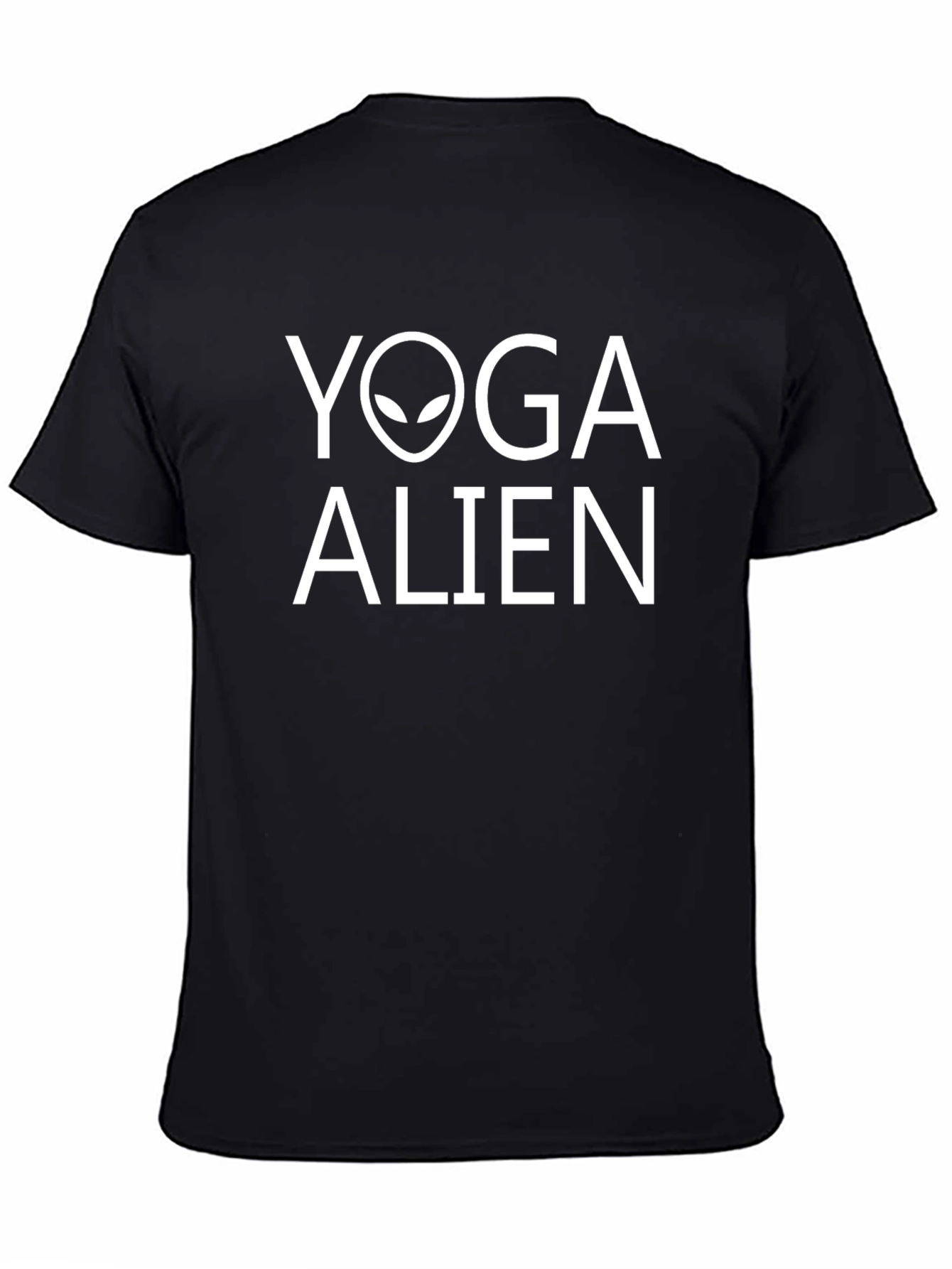 Yoga Alien Graphic Tee - Black Cotton T-Shirt