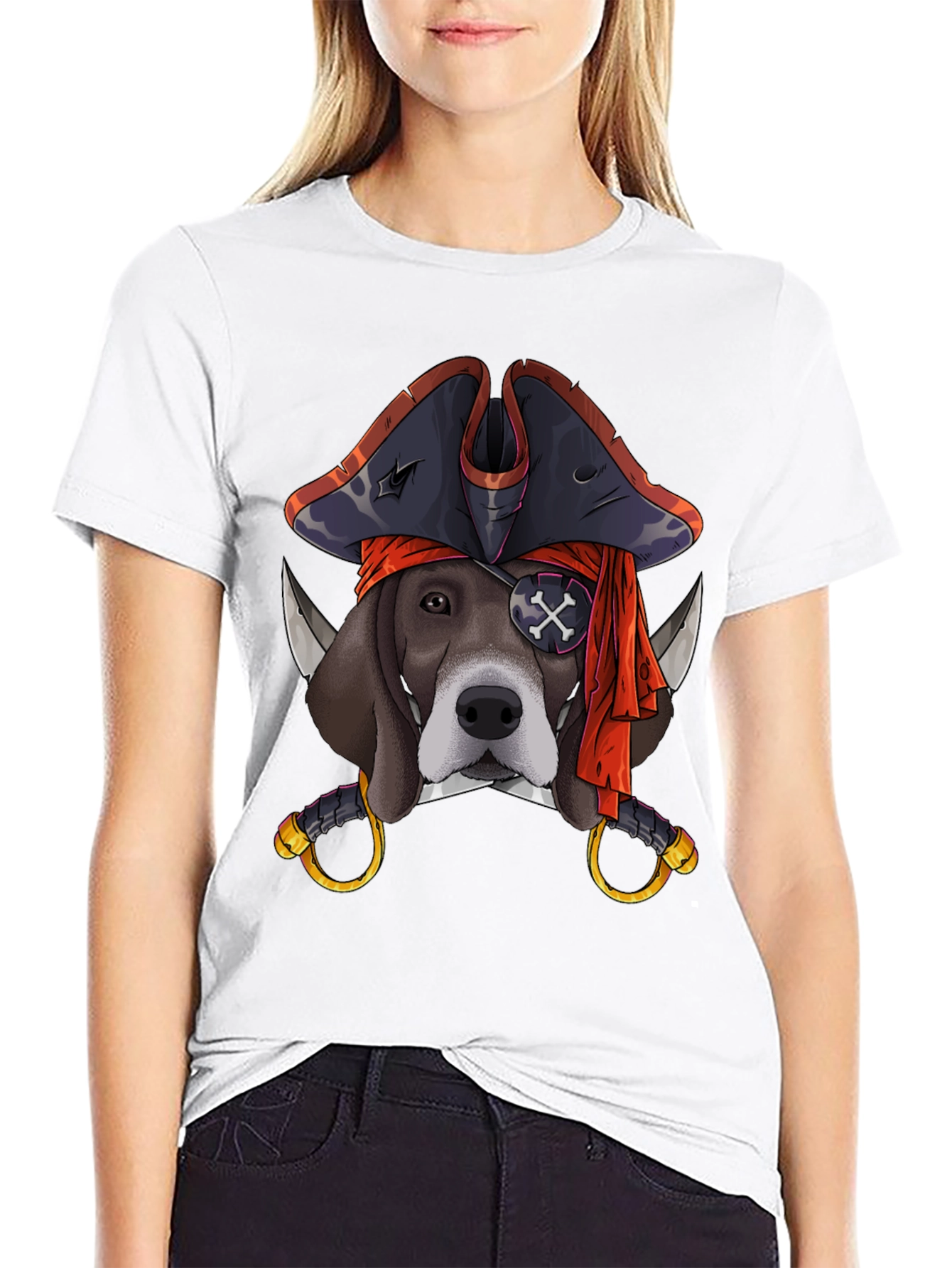 Pirate Dog T-Shirt - Black Cotton Tee