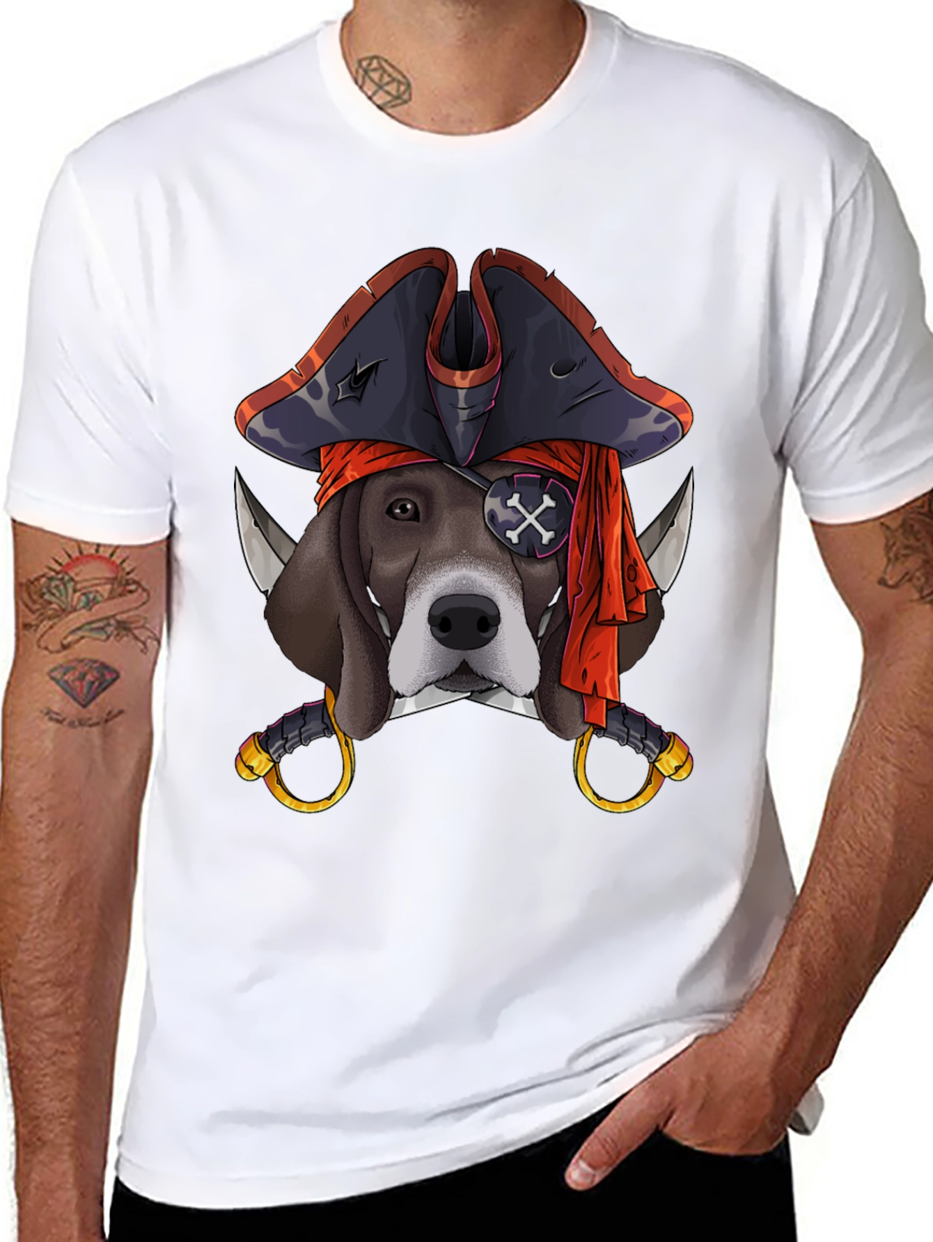 Pirate Dog T-Shirt - Black Cotton Tee