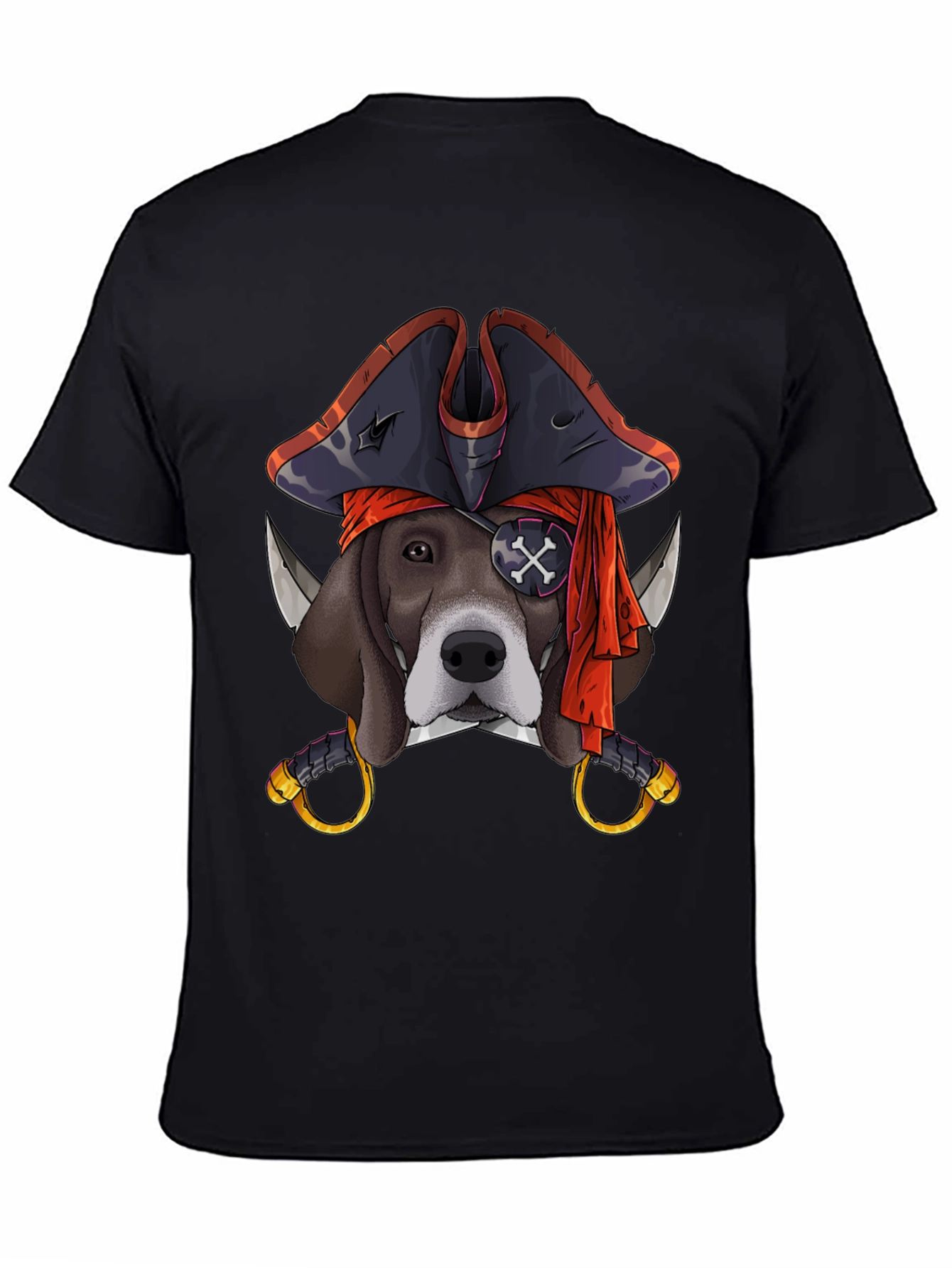 Pirate Dog T-Shirt - Black Cotton Tee