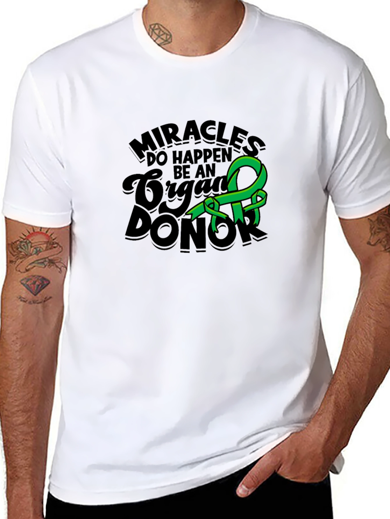 Miracles Happen Organ Donor Black Tee