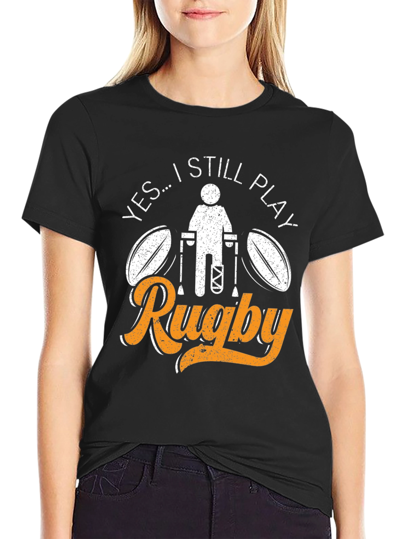Still Play Rugby T-Shirt - Broken Leg Athlete