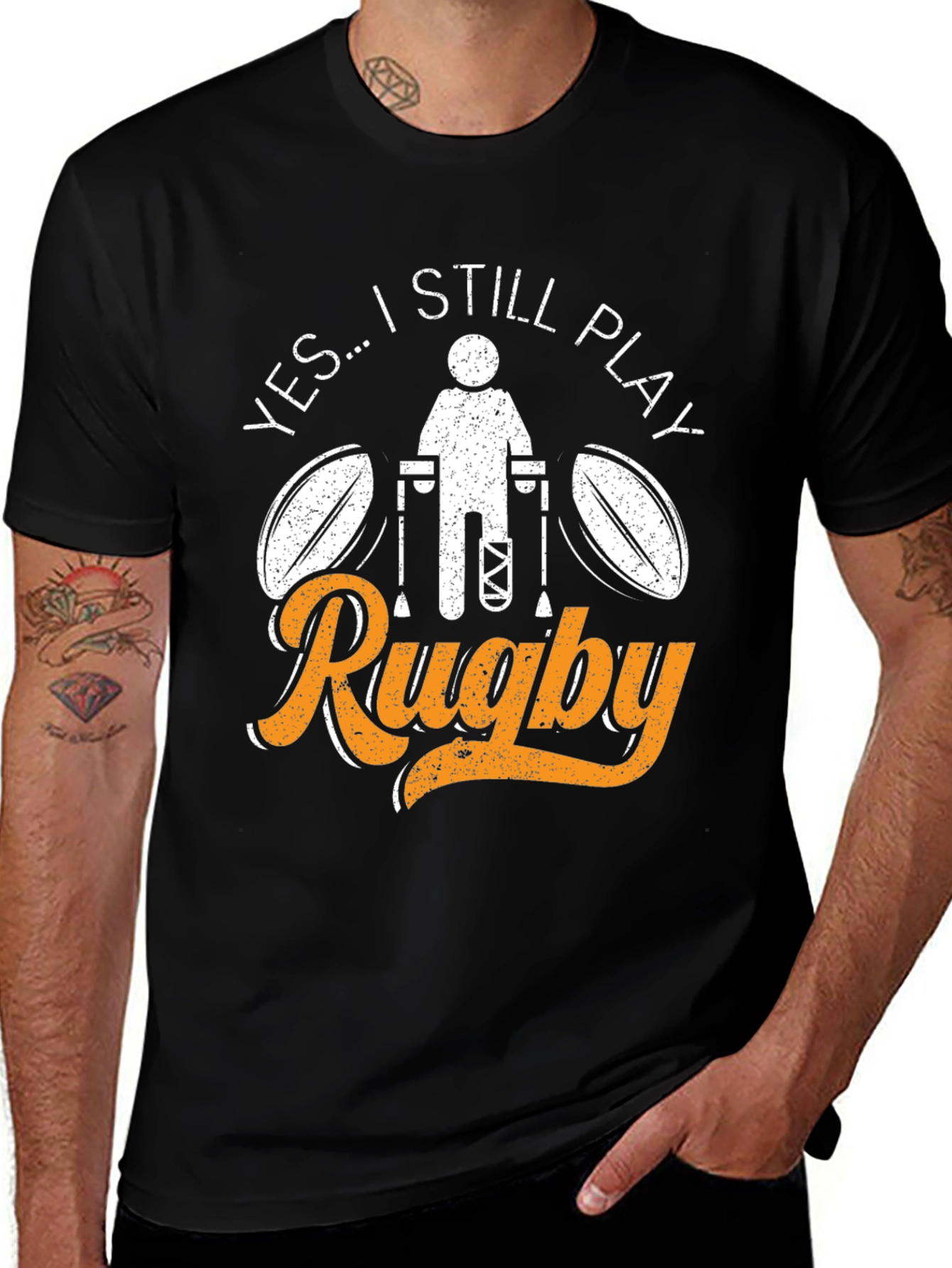 Still Play Rugby T-Shirt - Broken Leg Athlete