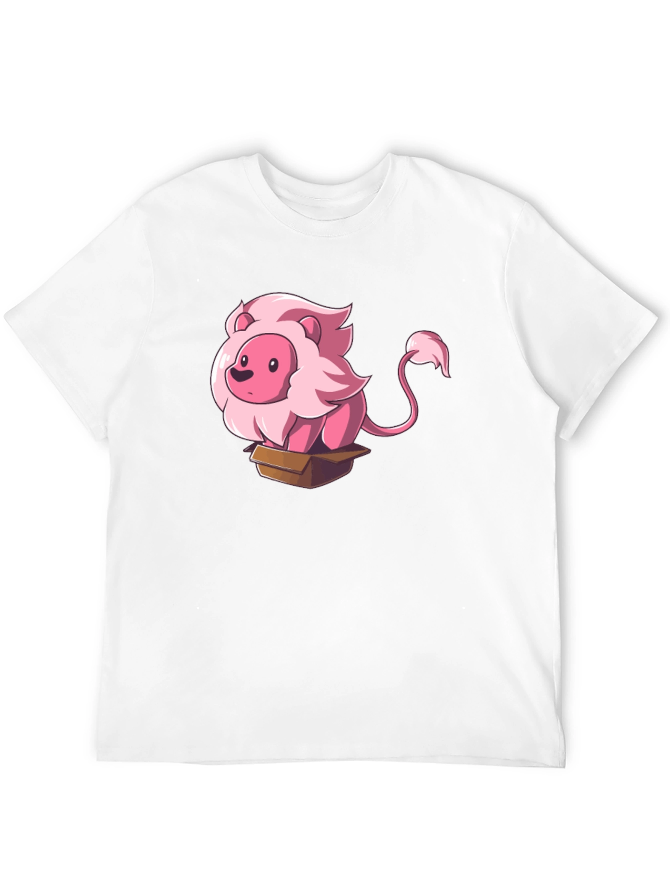 Cartoon Lion in Box Graphic Tee - Black