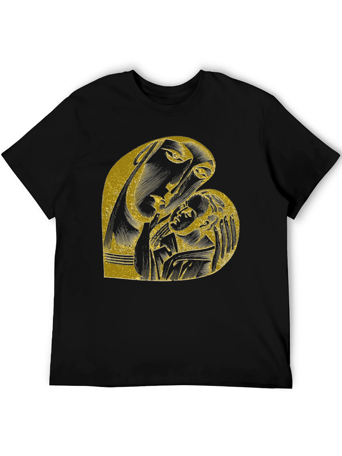 Madonna and Child Graphic Black T-Shirt