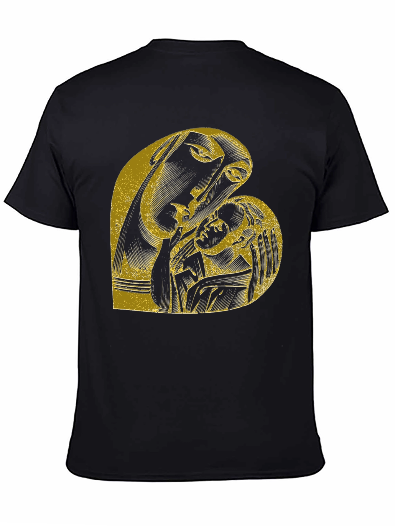 Madonna and Child Graphic Black T-Shirt