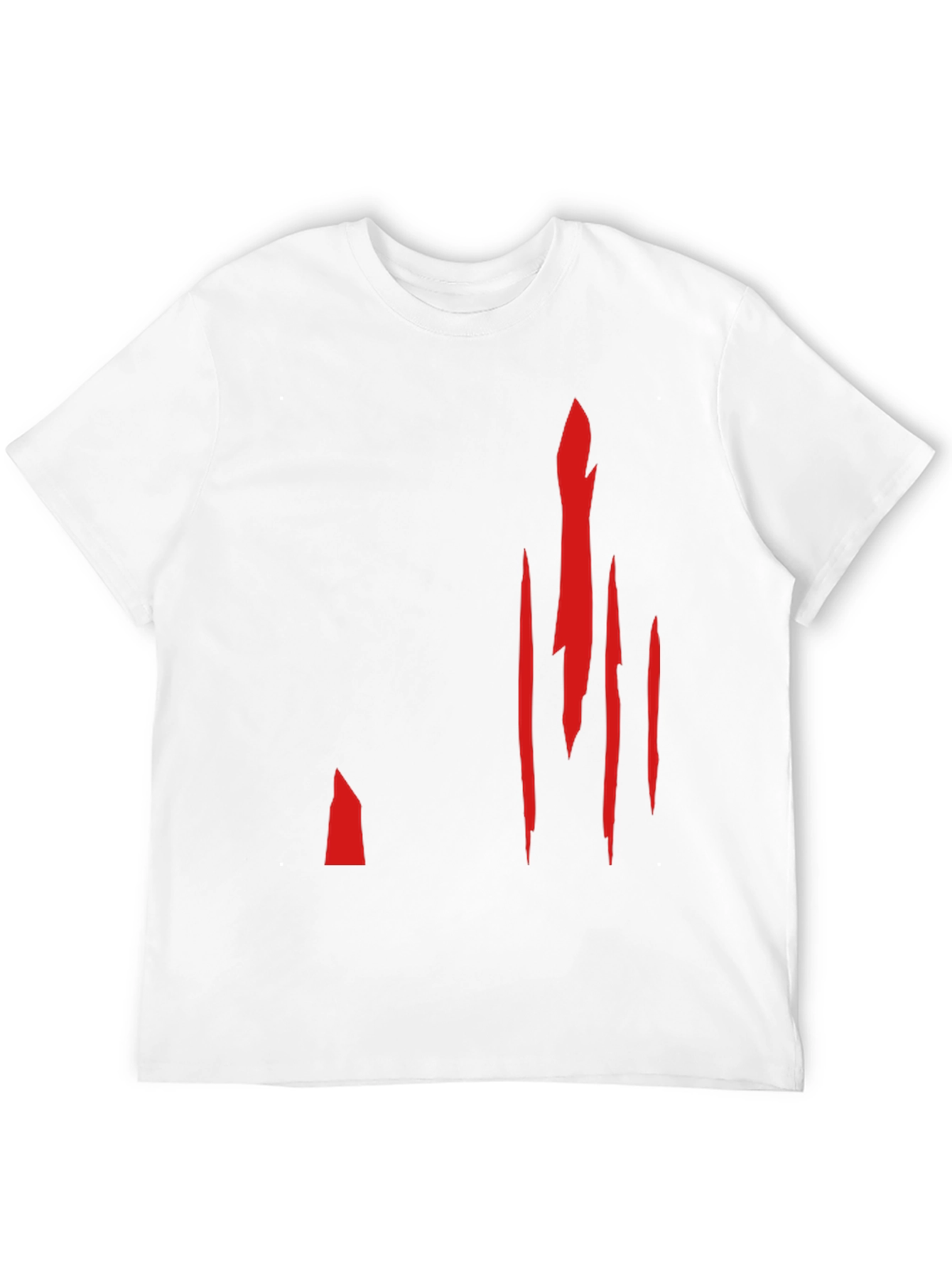 Mens Black T-Shirt with Red Slash Design