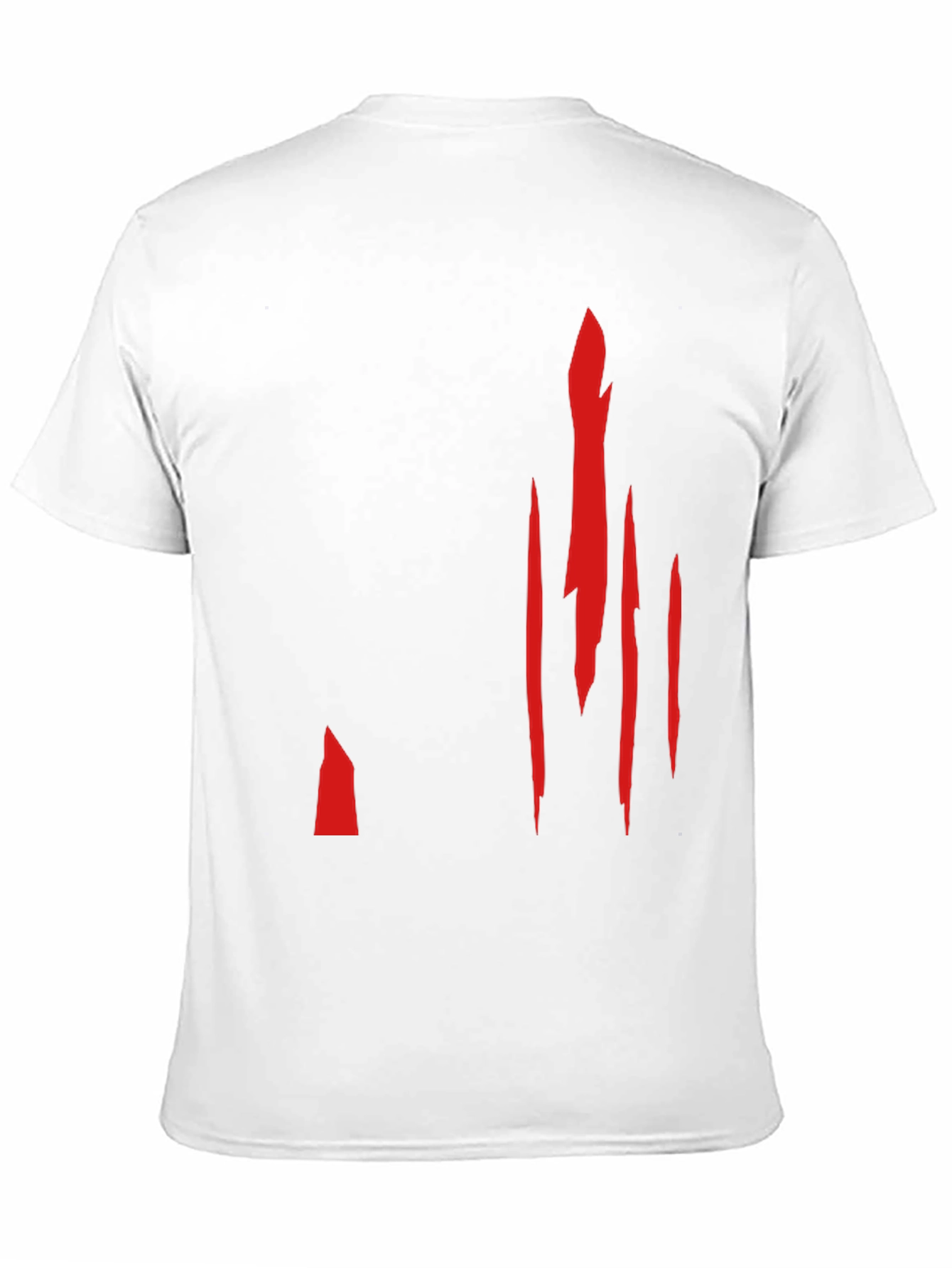 Mens Black T-Shirt with Red Slash Design