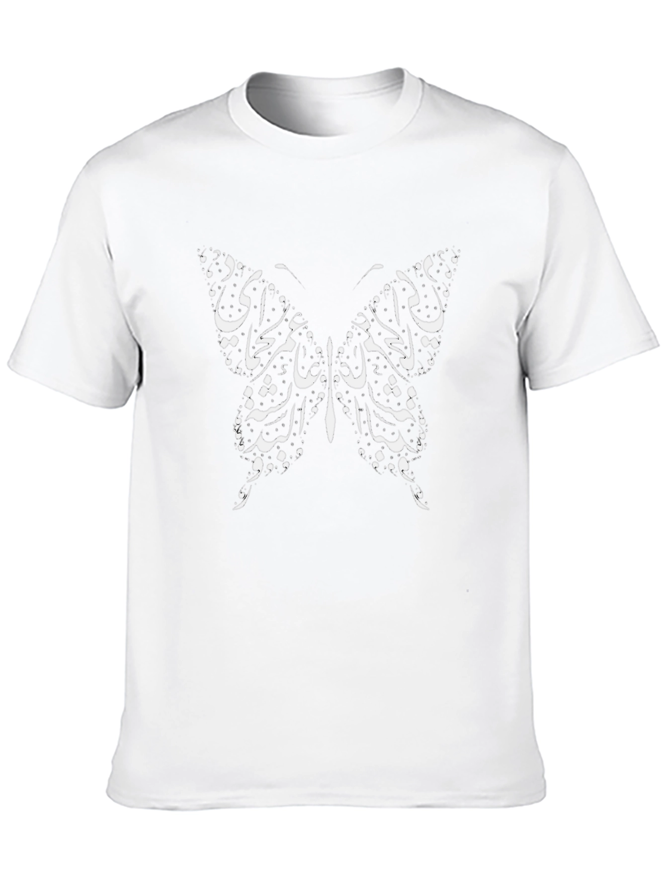 Butterfly Calligraphy Mens Black T-Shirt