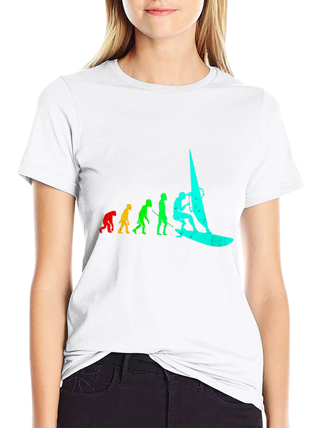 Evolution of Windsurfing Black T-Shirt