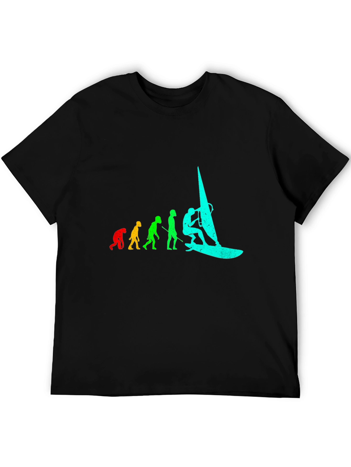 Evolution of Windsurfing Black T-Shirt