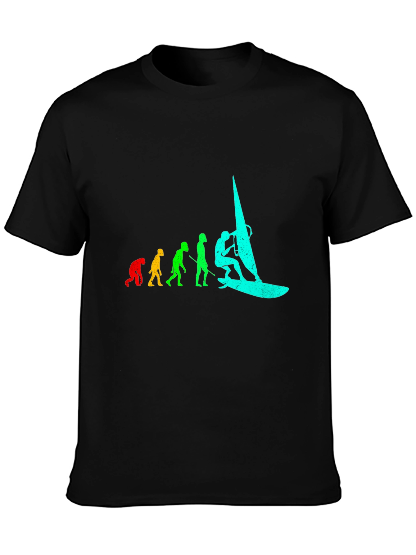 Evolution of Windsurfing Black T-Shirt