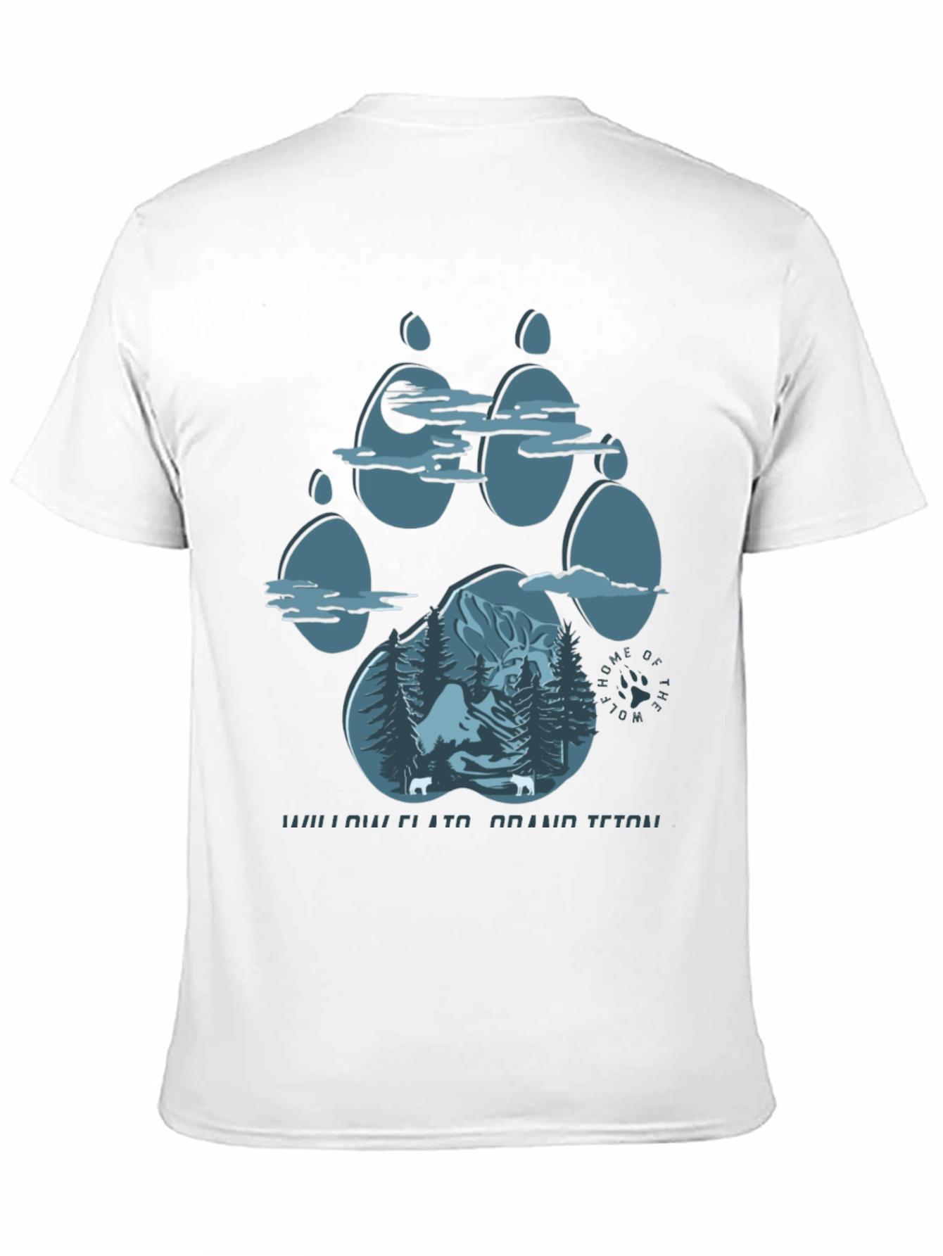 Willow Flats Grand Teton Wolf Paw Print T-Shirt