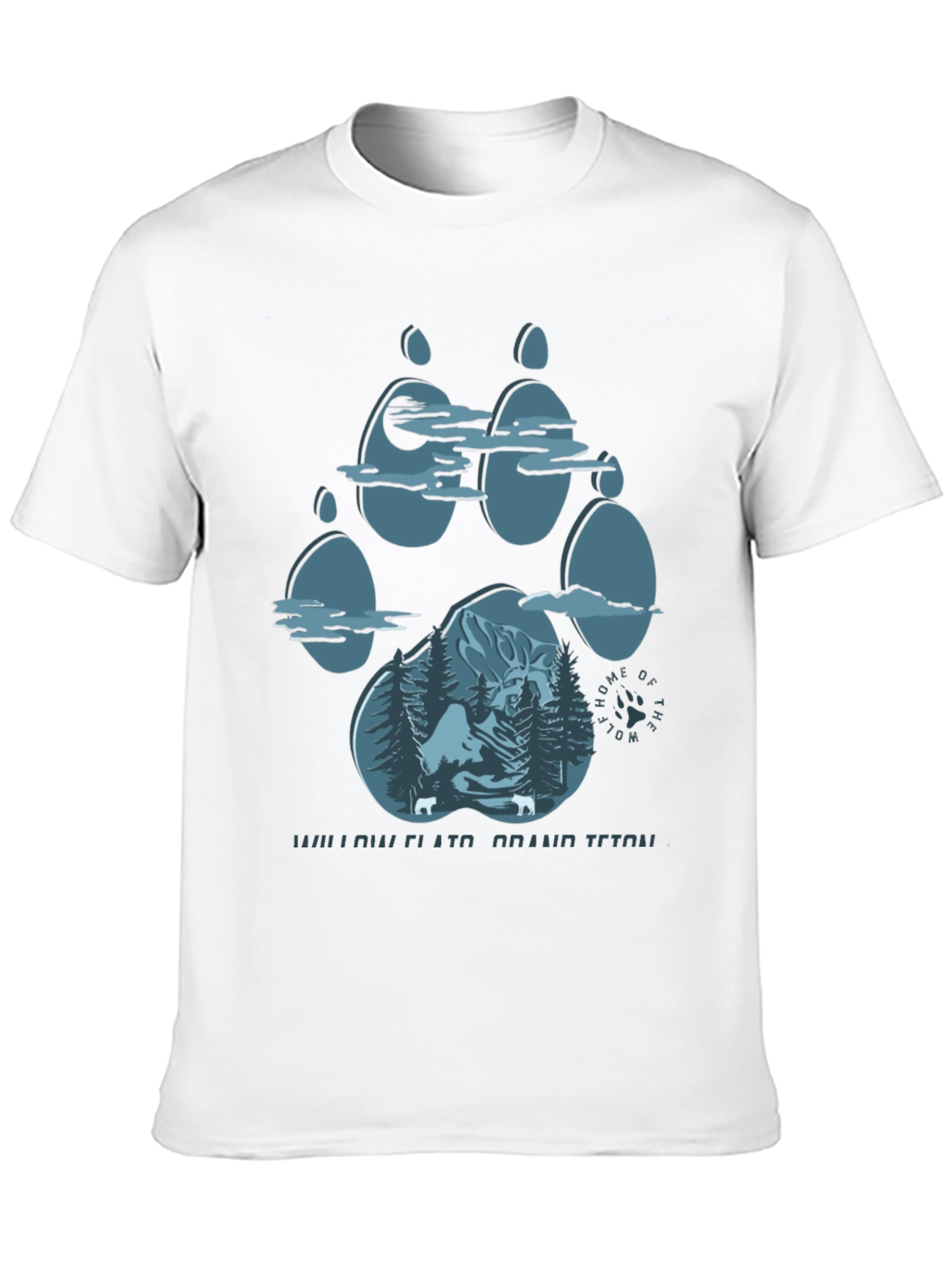Willow Flats Grand Teton Wolf Paw Print T-Shirt