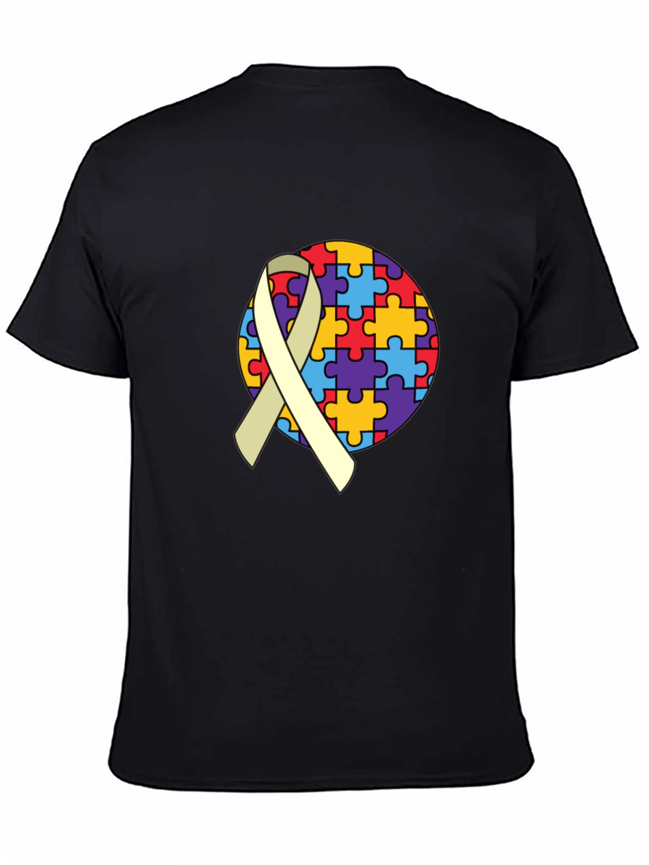 Autism Awareness Puzzle Ribbon Graphic Tee