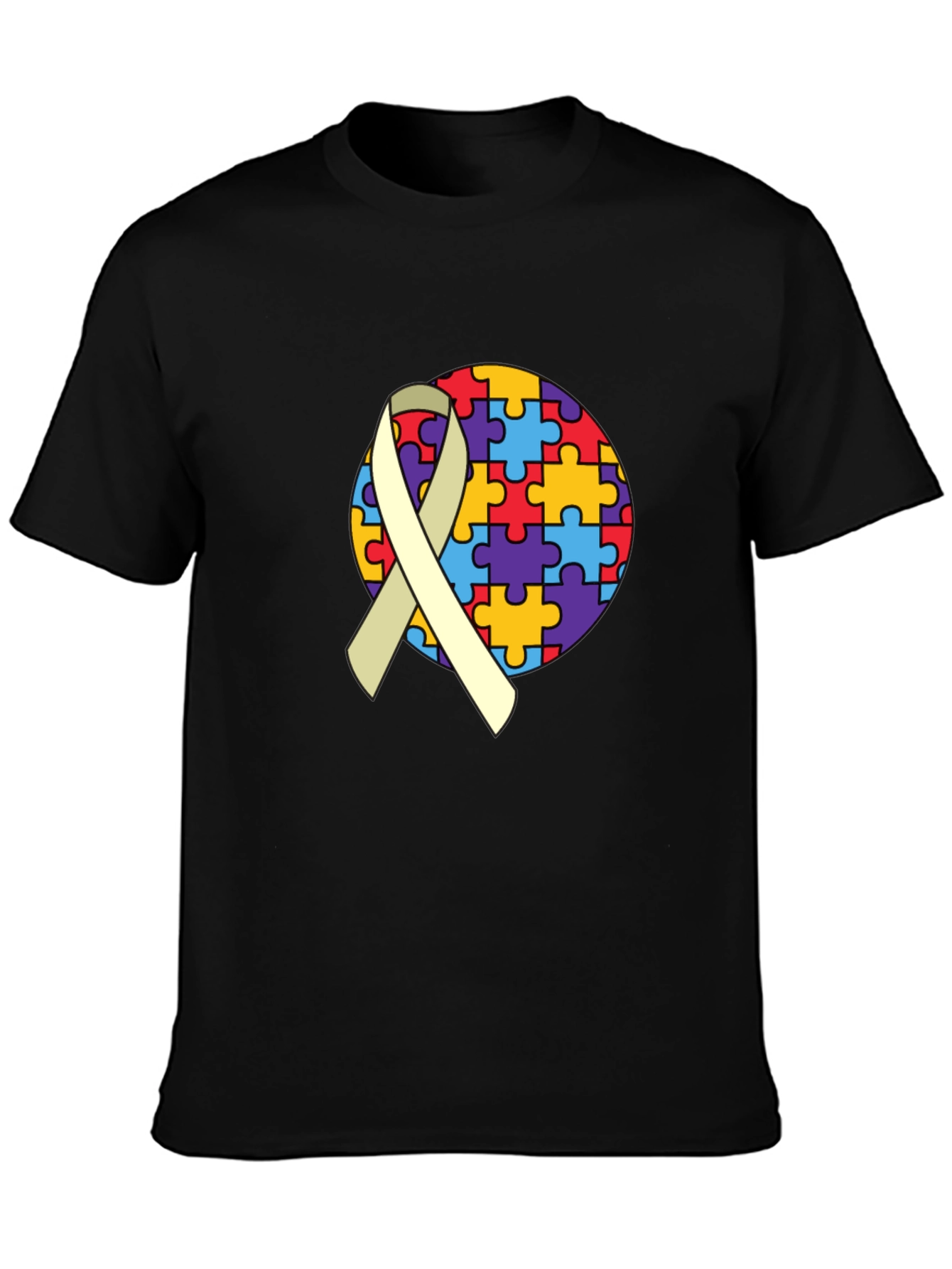 Autism Awareness Puzzle Ribbon Graphic Tee