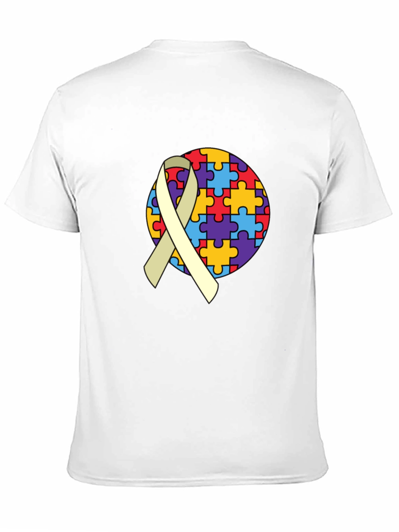 Autism Awareness Puzzle Ribbon Graphic Tee