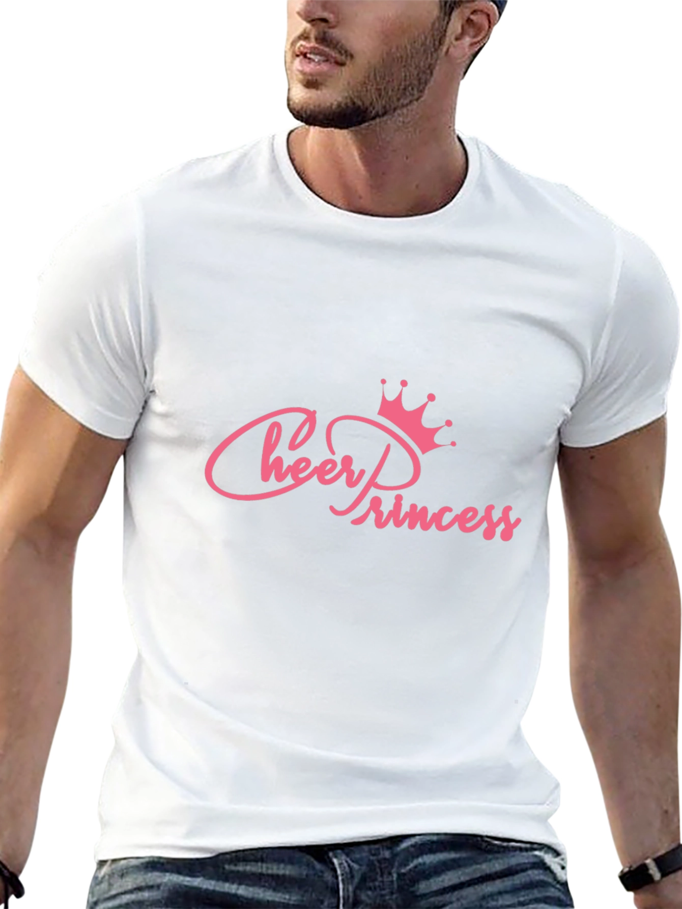 Cheer Princess Pink Graphic Print T-Shirt