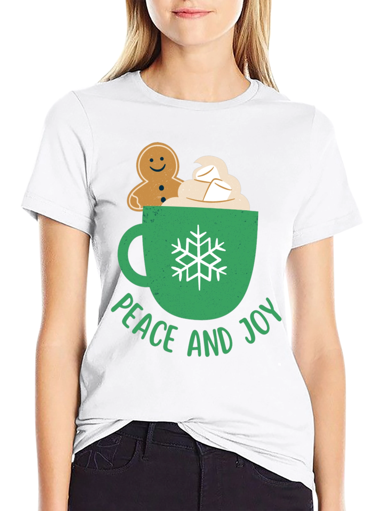 Peace and Joy Gingerbread Holiday T-Shirt