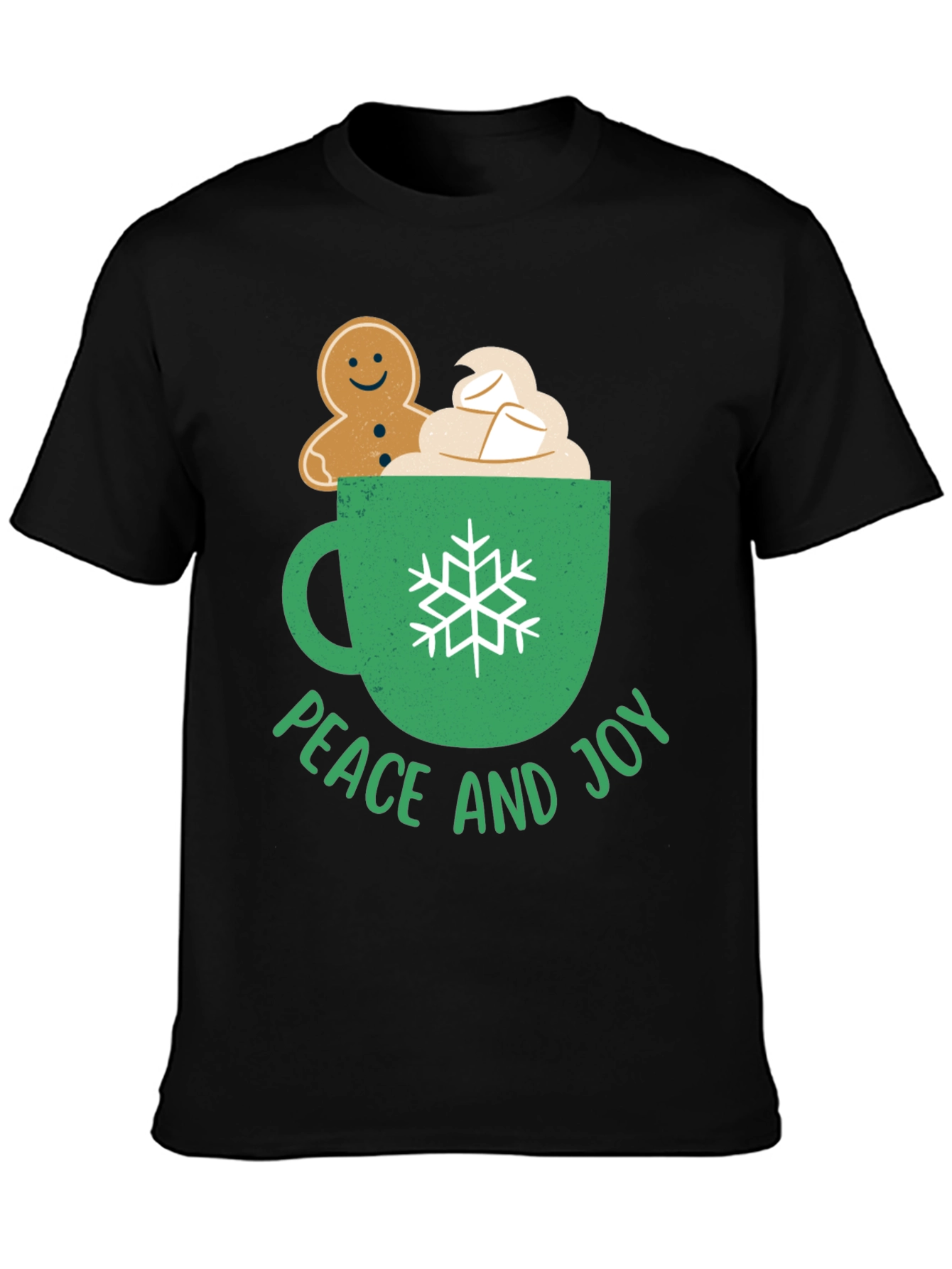 Peace and Joy Gingerbread Holiday T-Shirt