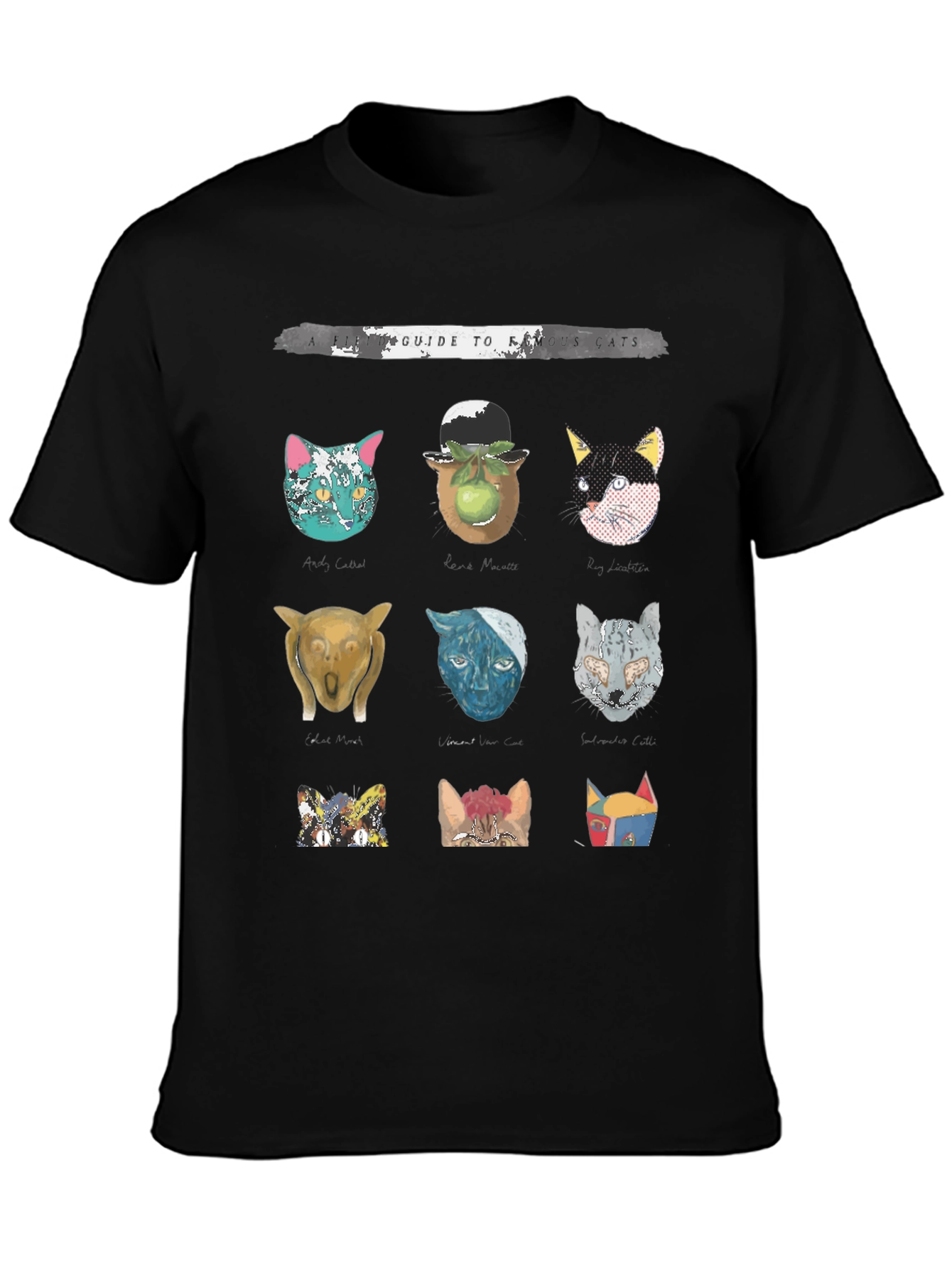 Famous Cats Graphic Print T-Shirt