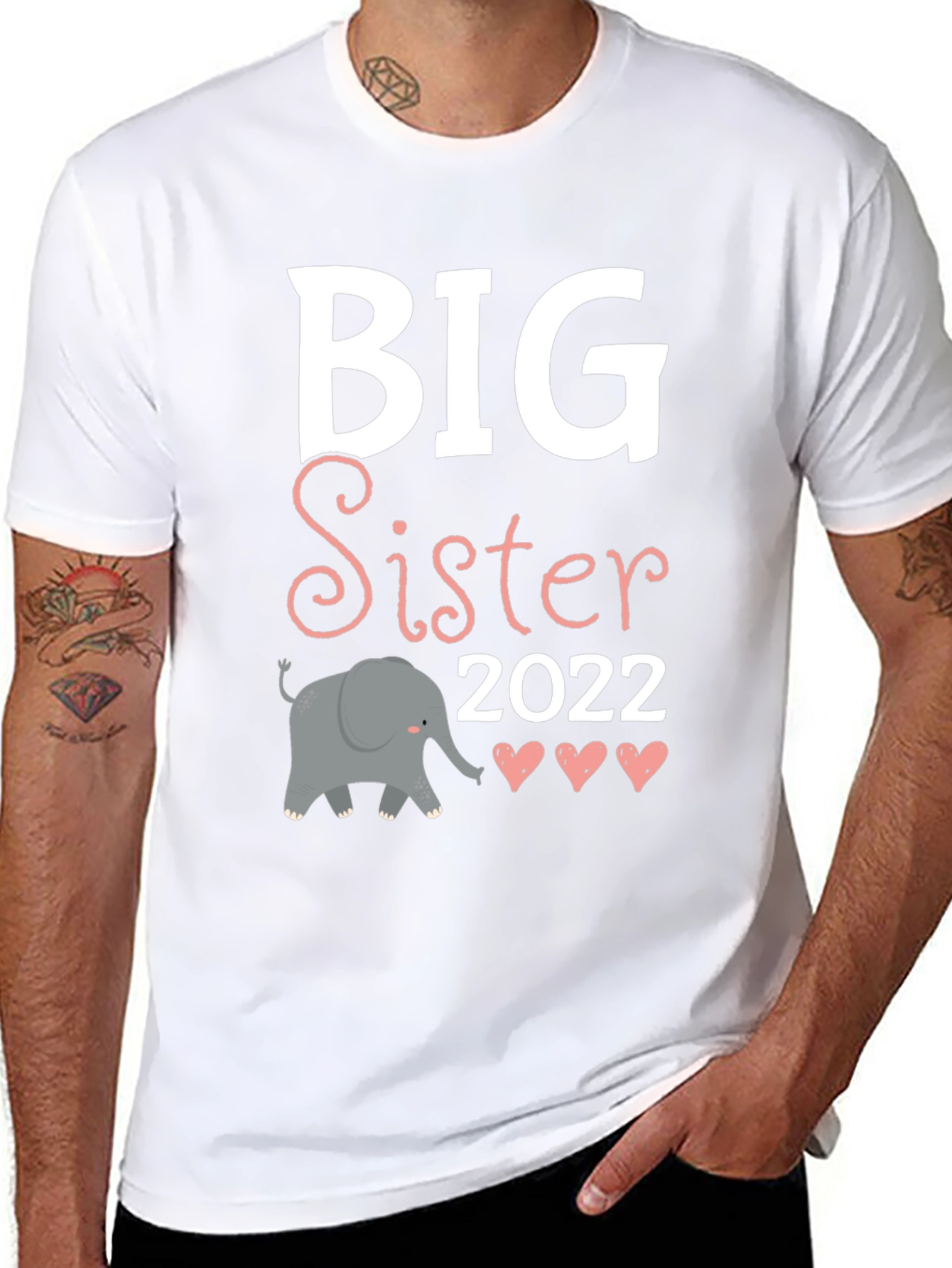 Big Sister 2022 T-Shirt with Elephant Design
