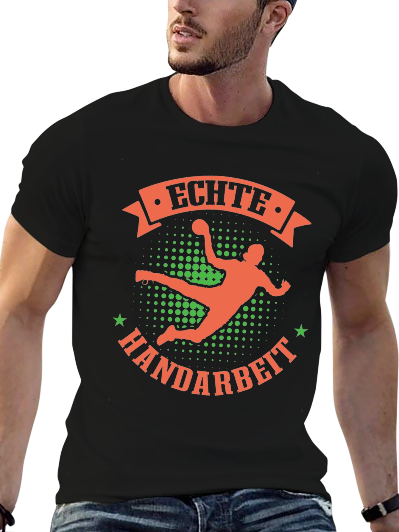 Echte Handarbeit T-Shirt - Handball Design