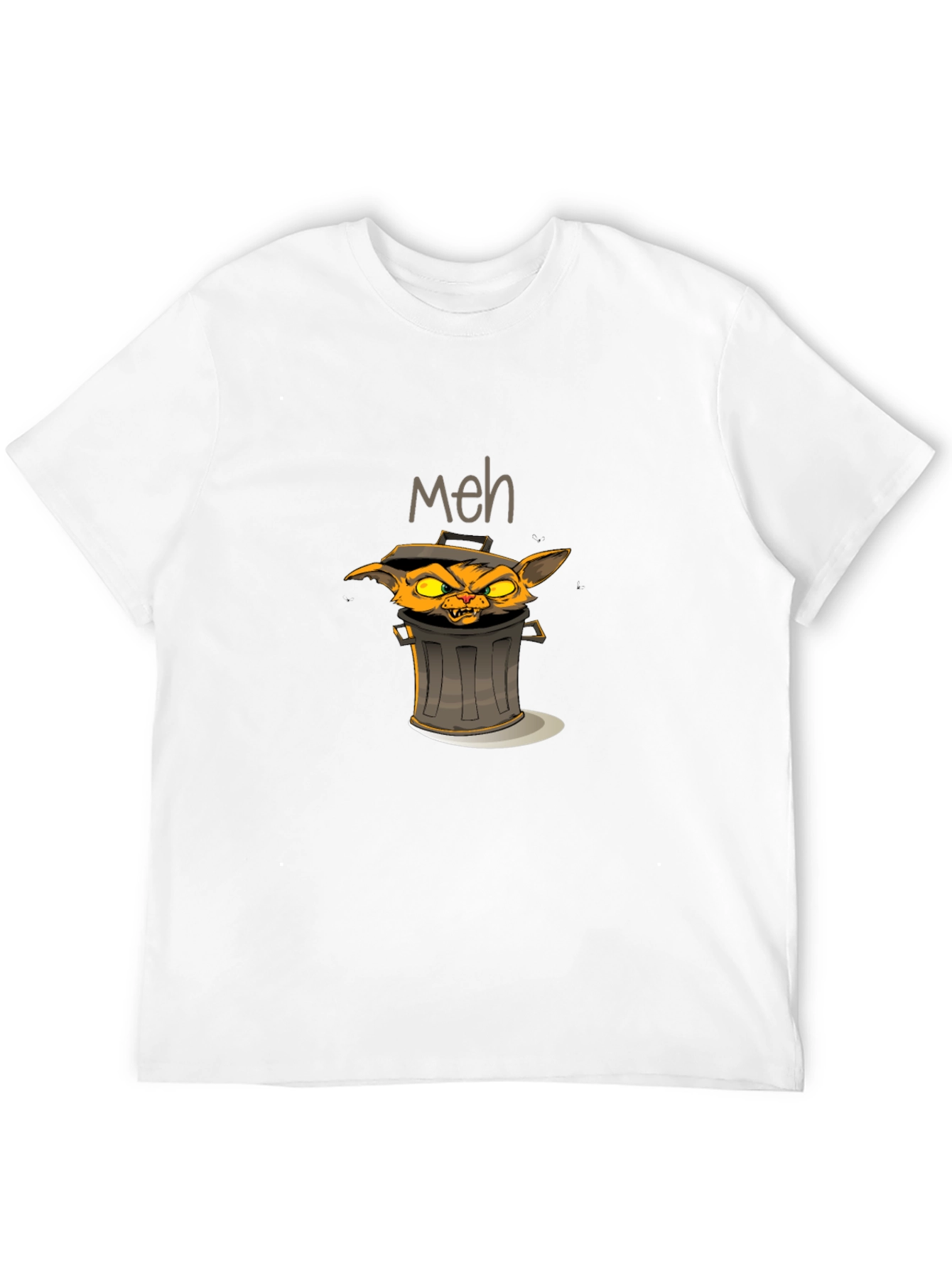 Meh Grumpy Trash Can Cat T-Shirt