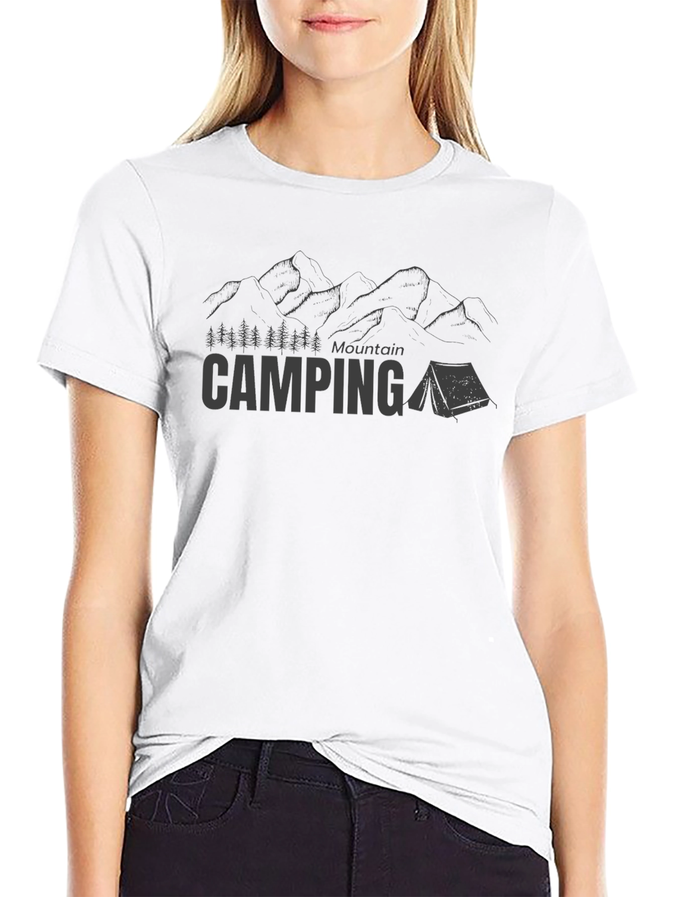 Mountain Camping Graphic Tee - Black