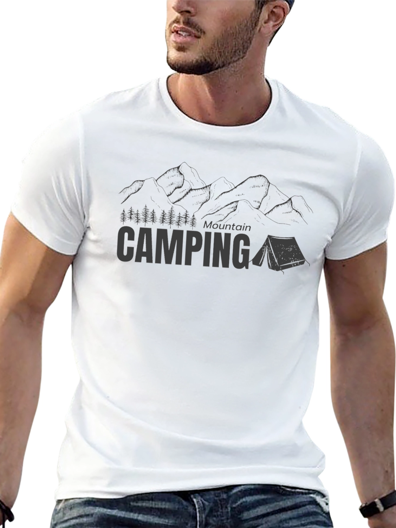 Mountain Camping Graphic Tee - Black