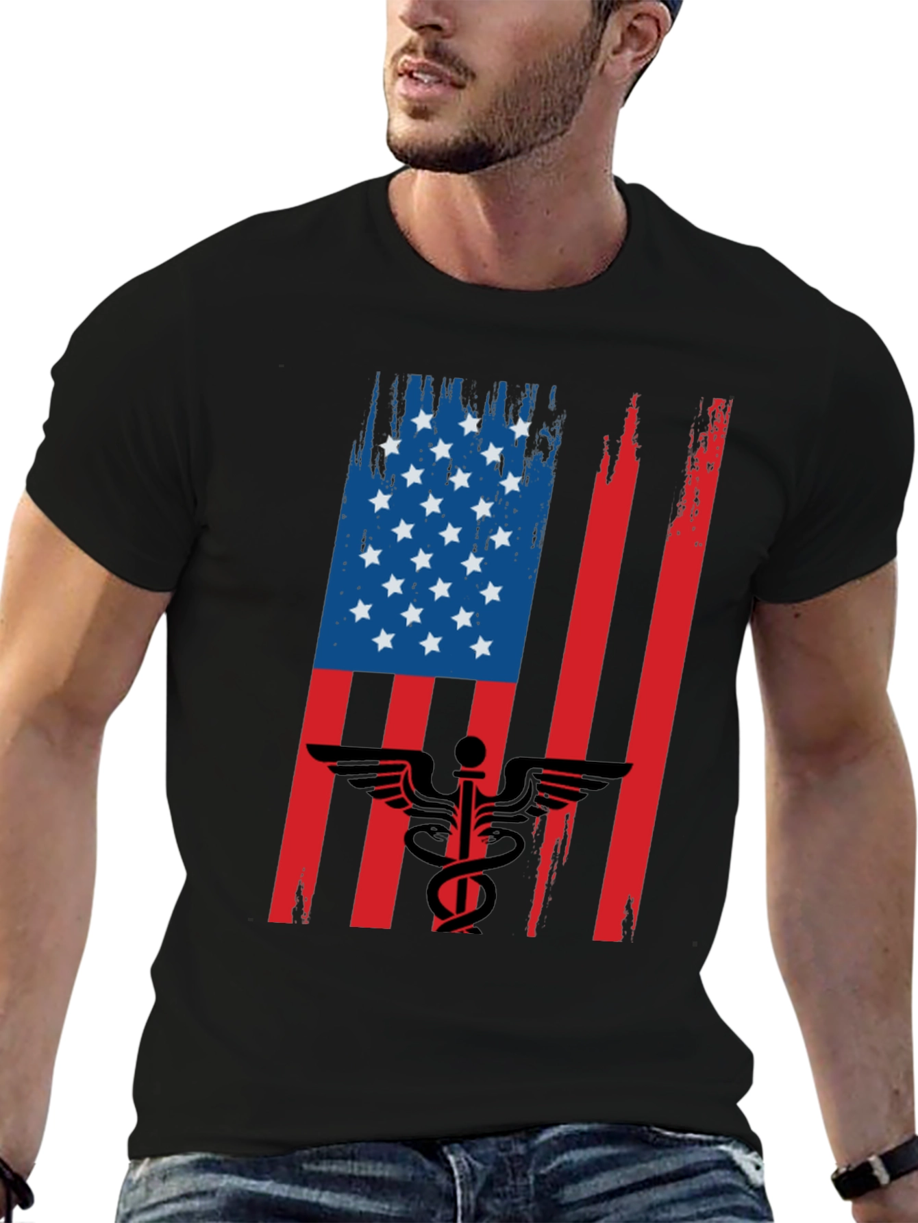 American Flag Medical Symbol Graphic Tee