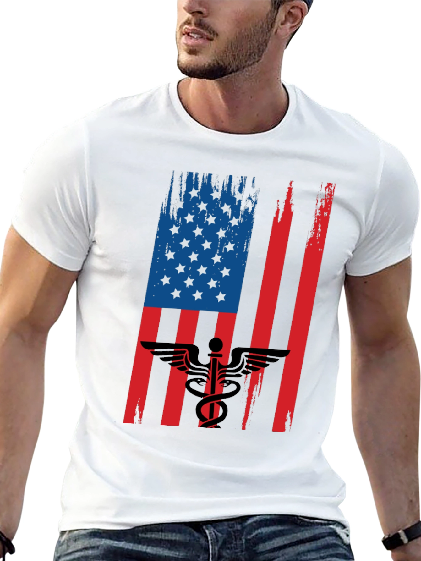 American Flag Medical Symbol Graphic Tee