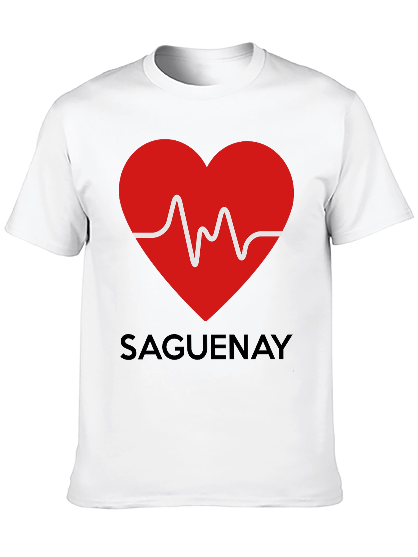 Saguenay Heartbeat T-Shirt - Black Cotton Tee