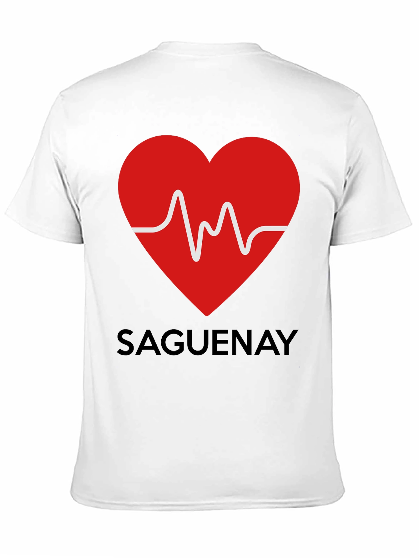 Saguenay Heartbeat T-Shirt - Black Cotton Tee